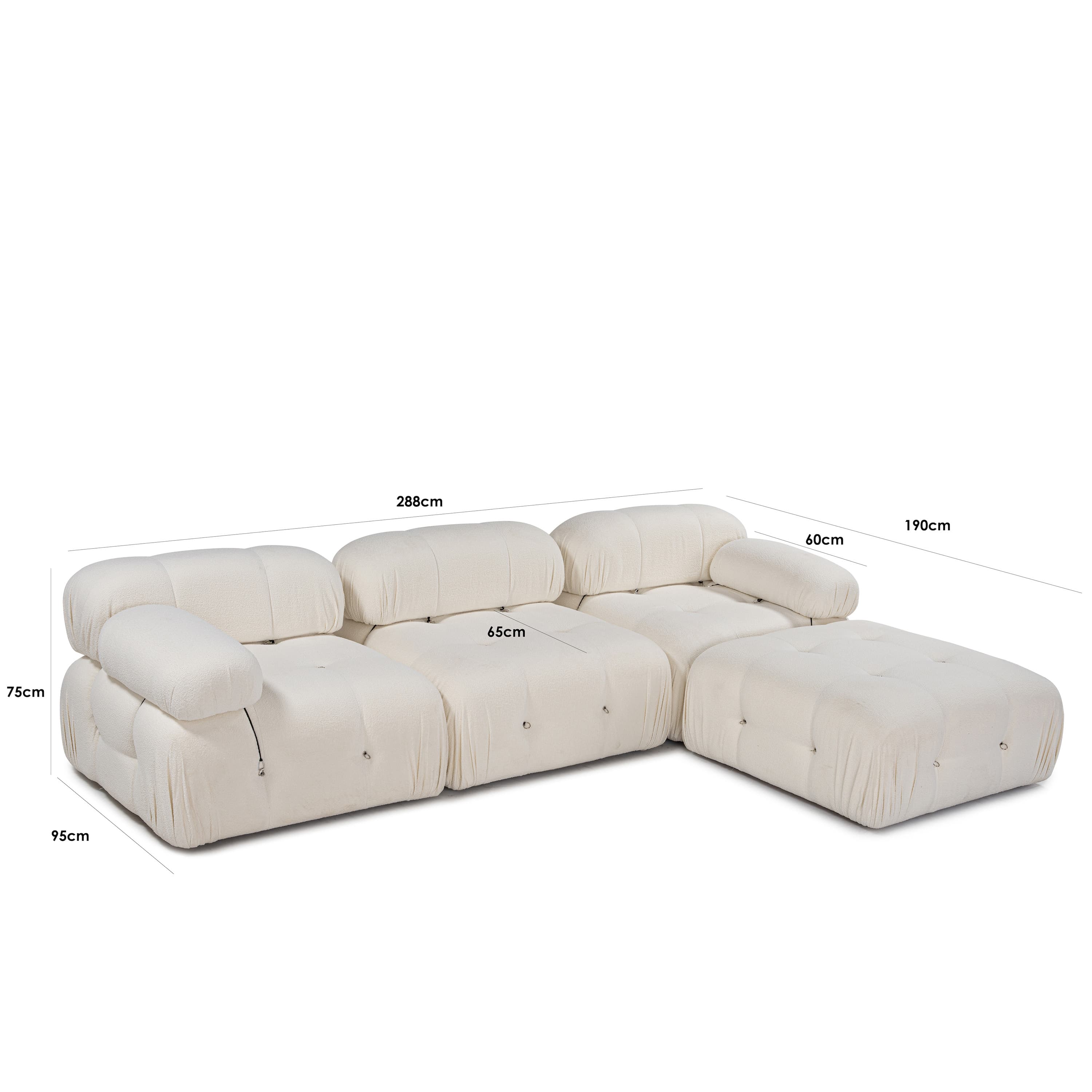 Blanca 3-istuttava Divaanisohva White Bouclé