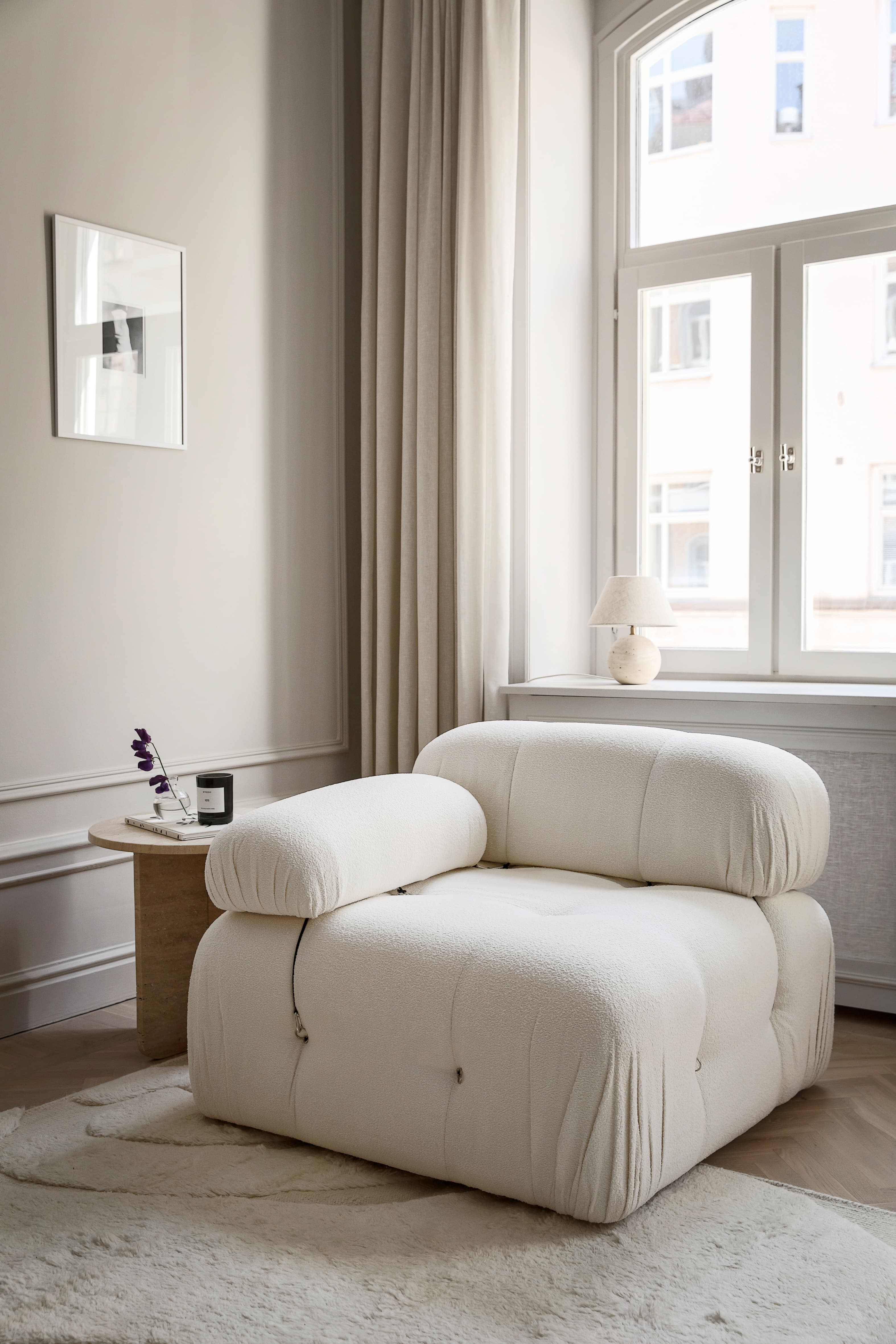Blanca Vasen Moduuli White Bouclé