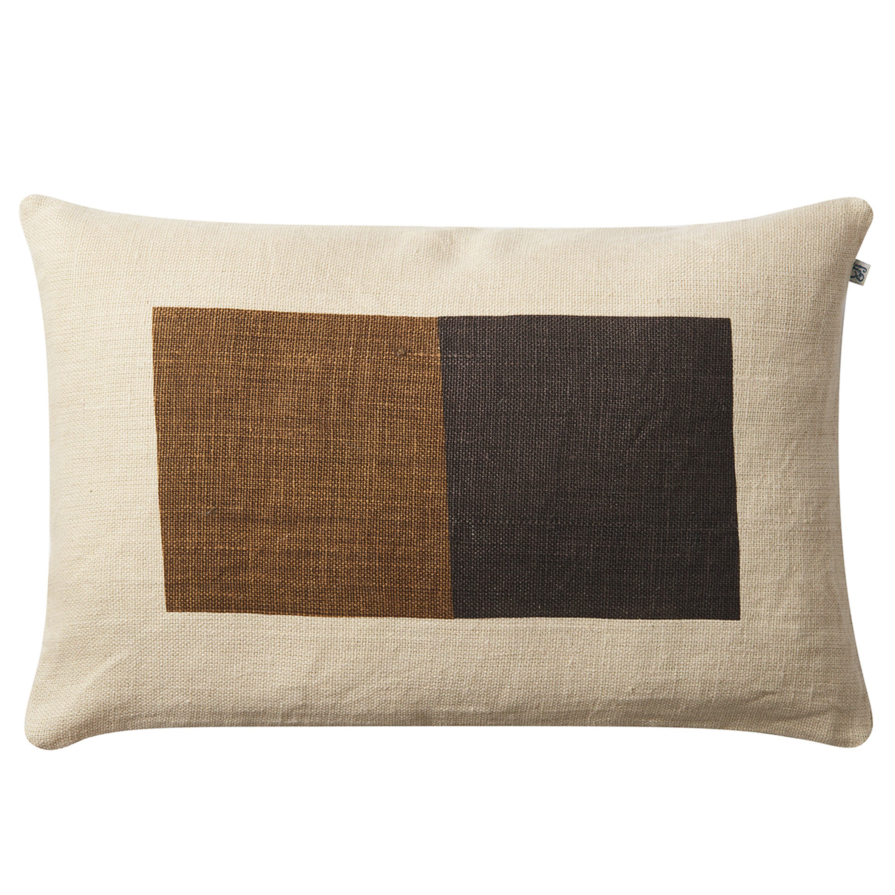 Deepak Tyynynpäällinen Pellava Light Beige/Dark Brown/Taupe 40x60