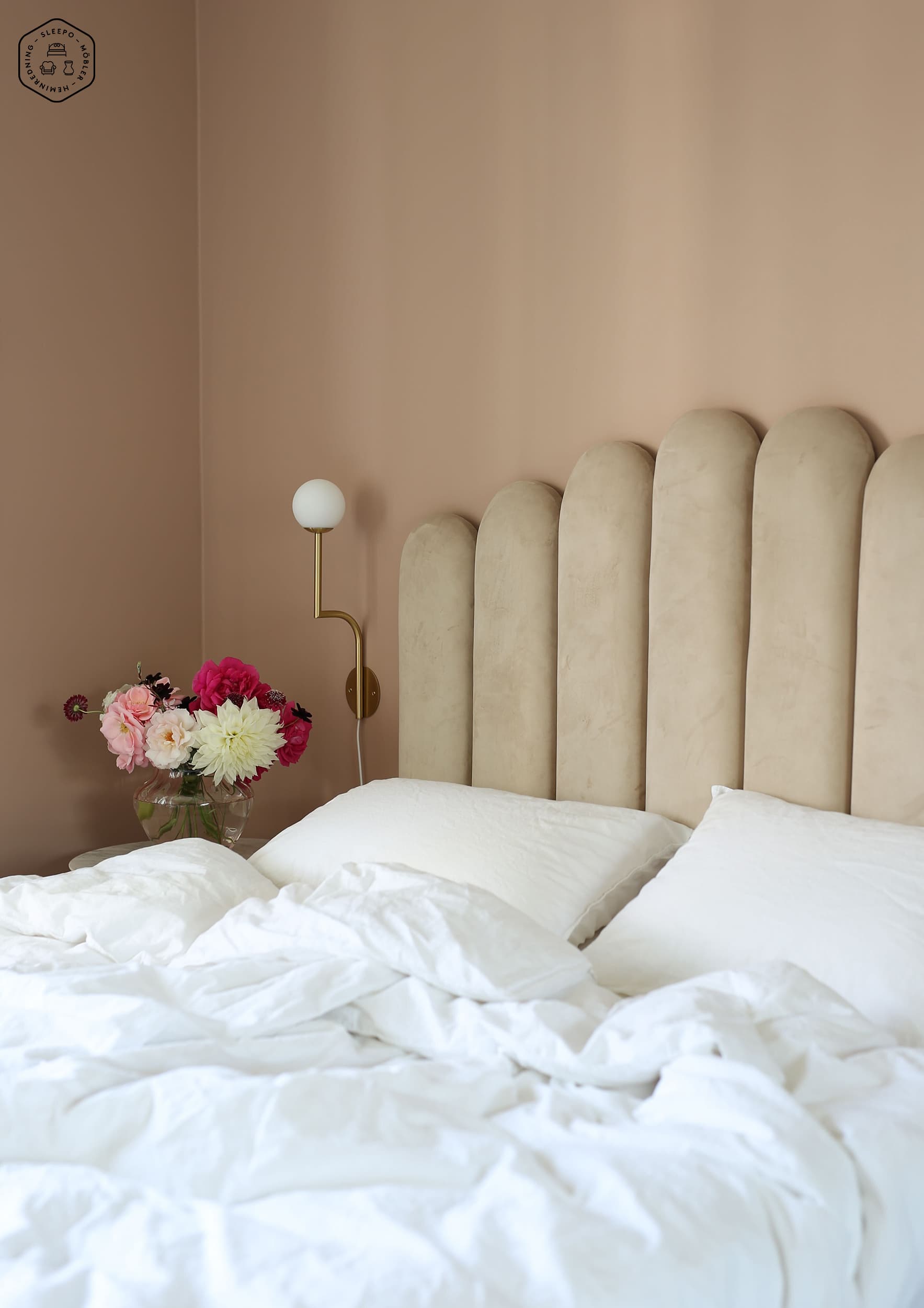 Art Sängynpääty Sametti Beige 160cm