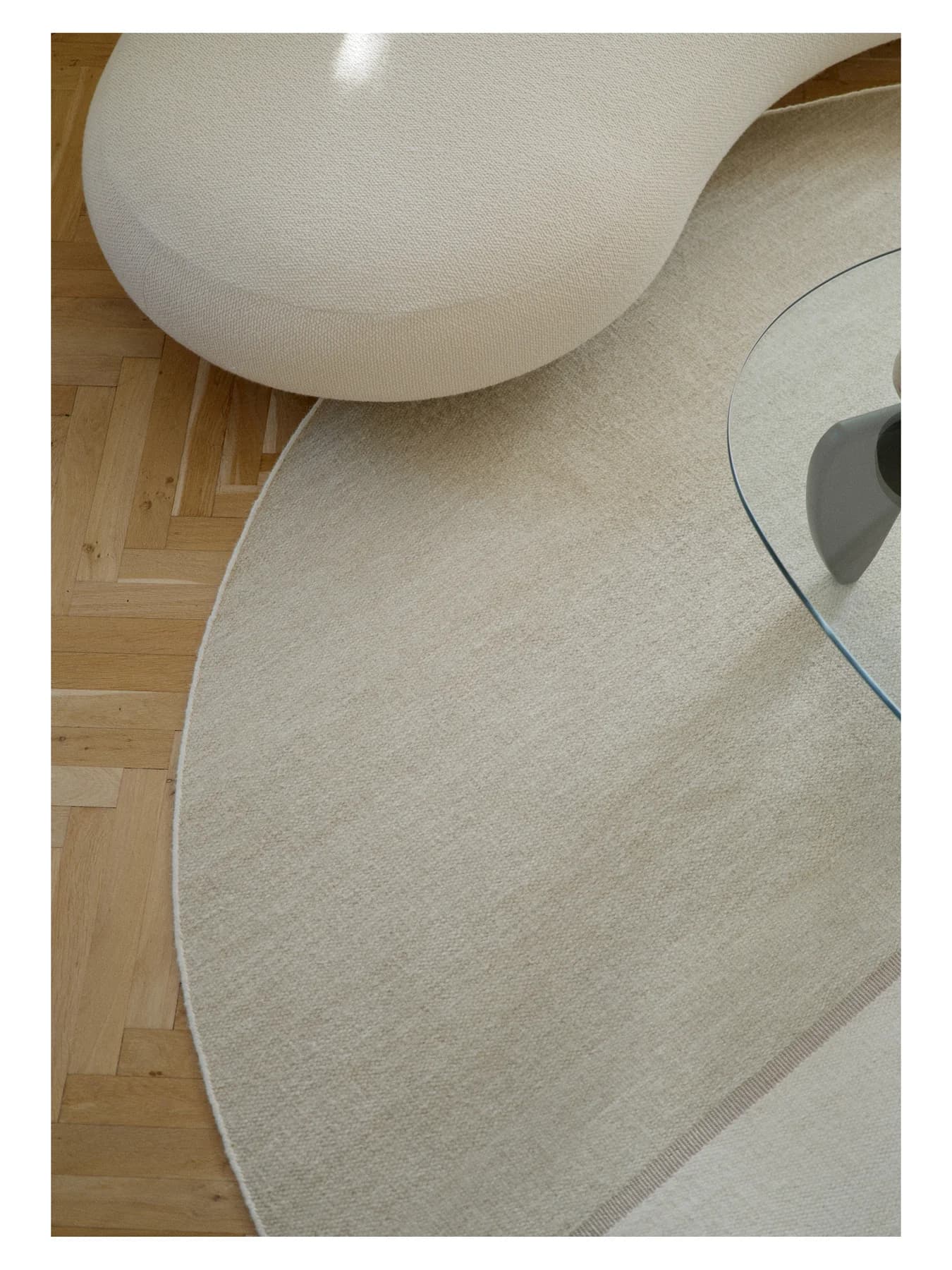 Magnetize pyöreä villamatto beige ø250