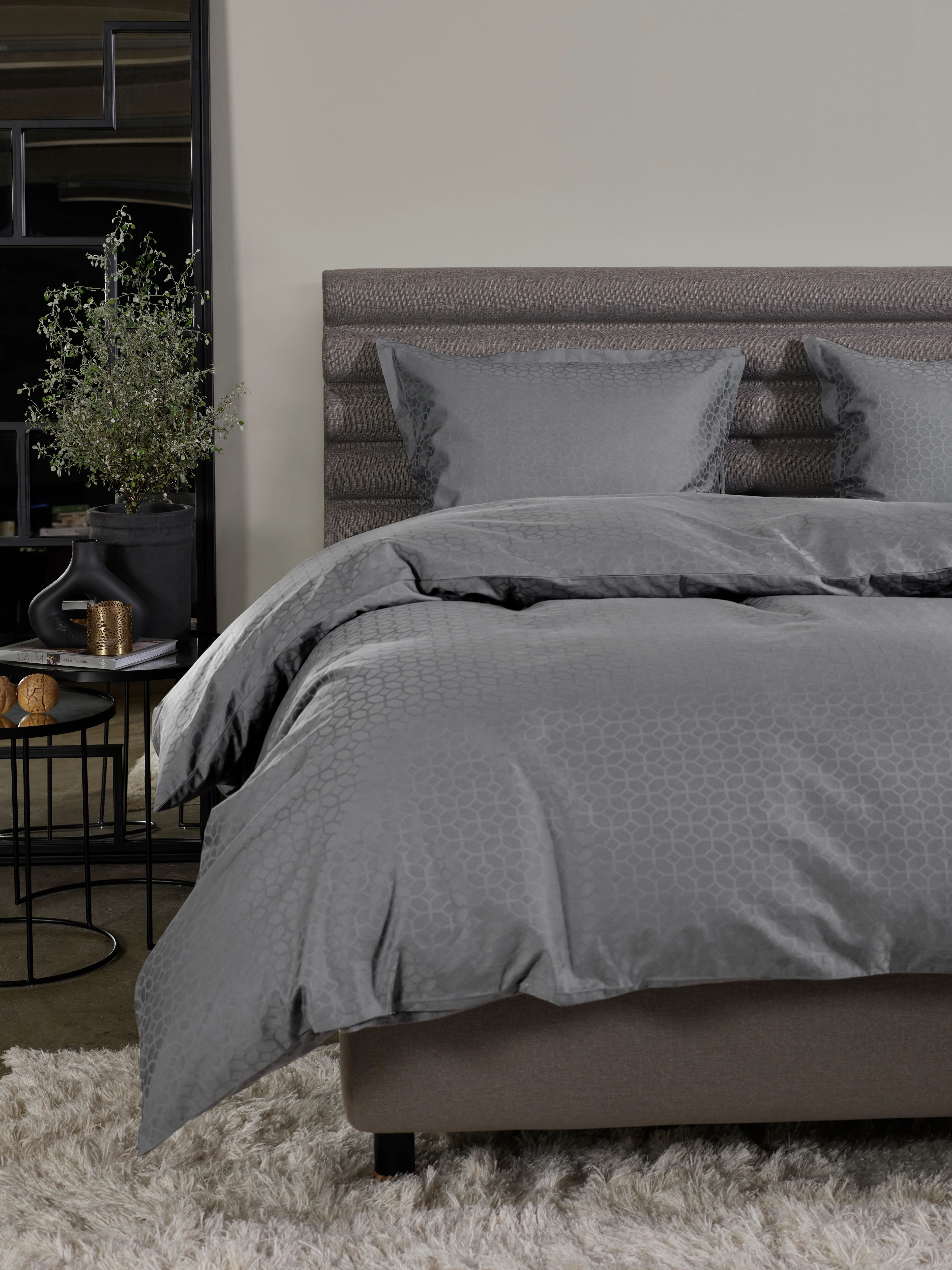 Satin Luxe Jacquard Tyynyliina Antrasiitti 50x60