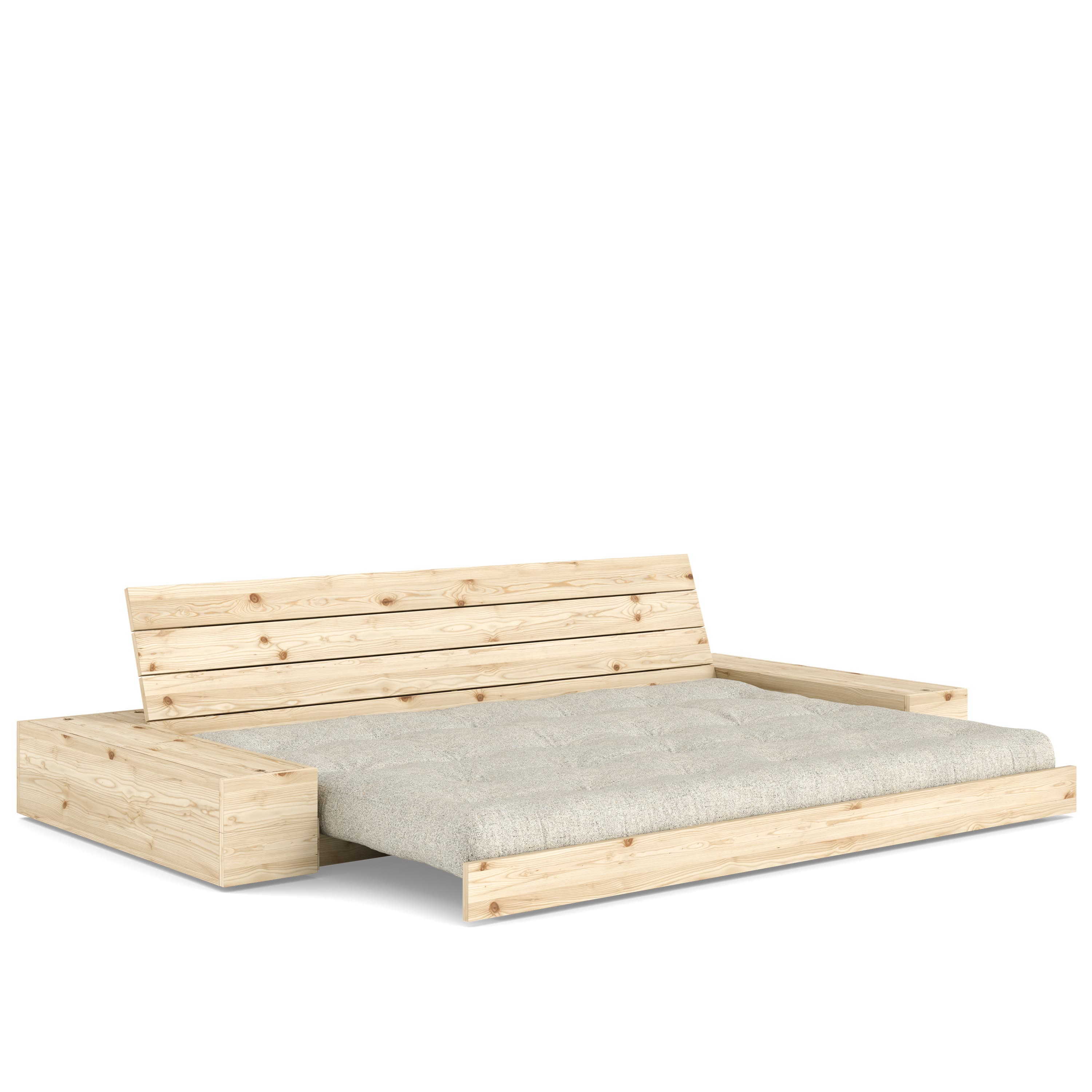 Base Sidebox Vuodesohva Clear Lacquered/Soft Chalk