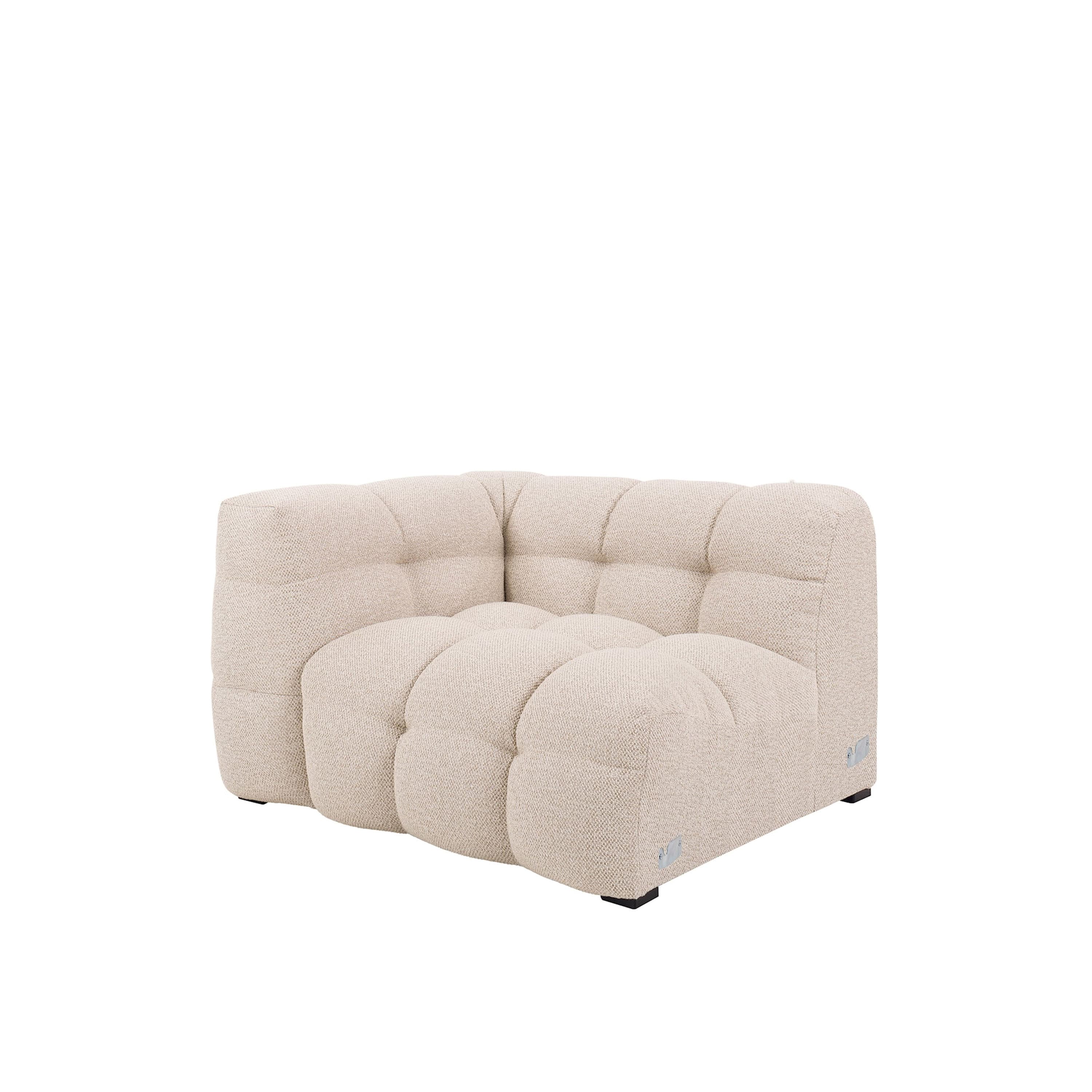 Billie 1-istuttava Sivumoduuli Vasen Käsinoja Beige Bouclé 118cm