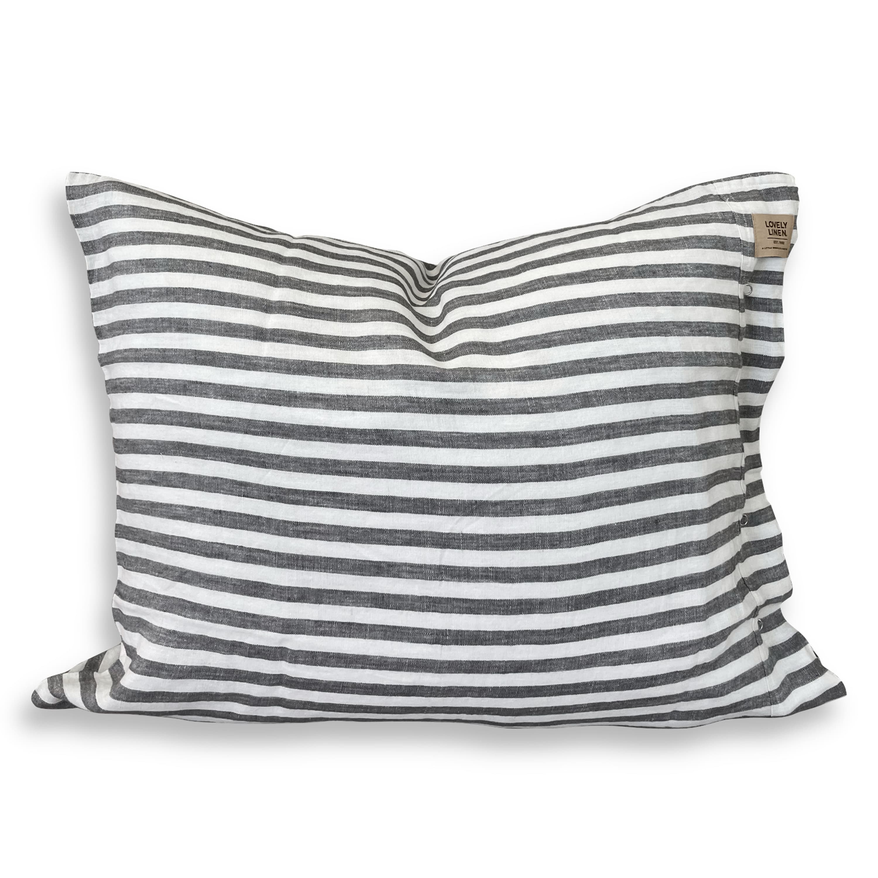 Misty tyynyliina pellava edge dark grey 50x60