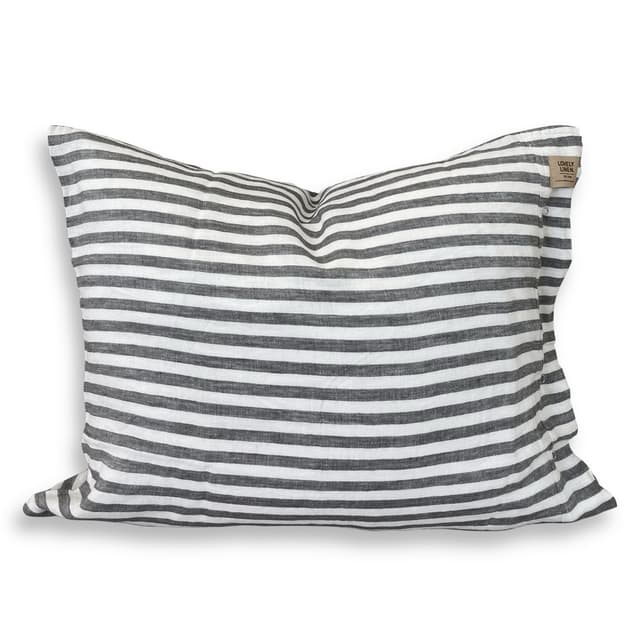 Misty tyynyliina pellava edge dark grey 50x60