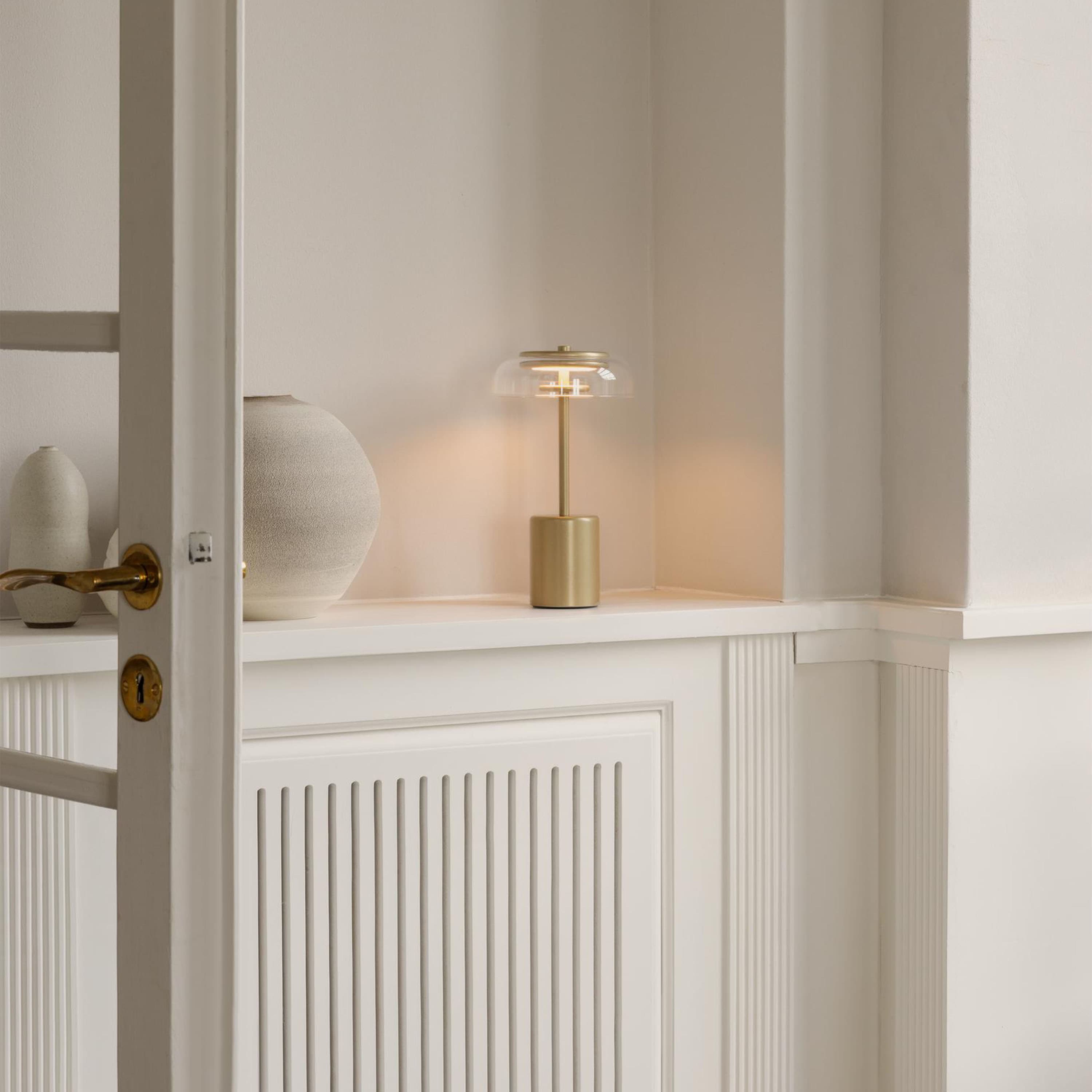Blossi Mini Kannettava Pöytävalaisin Nordic Gold/Clear