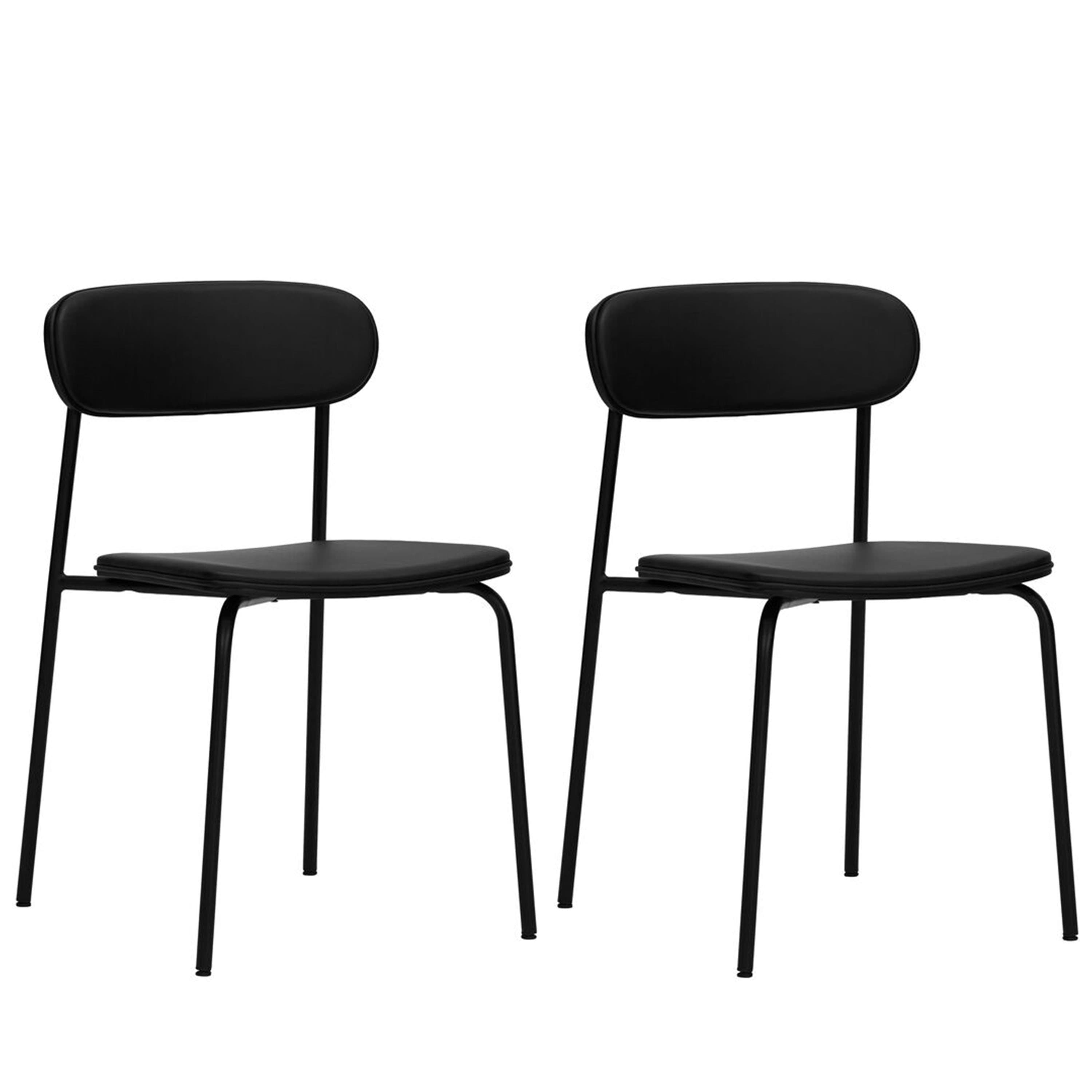 Pova Ruokatuoli Musta 2-pack