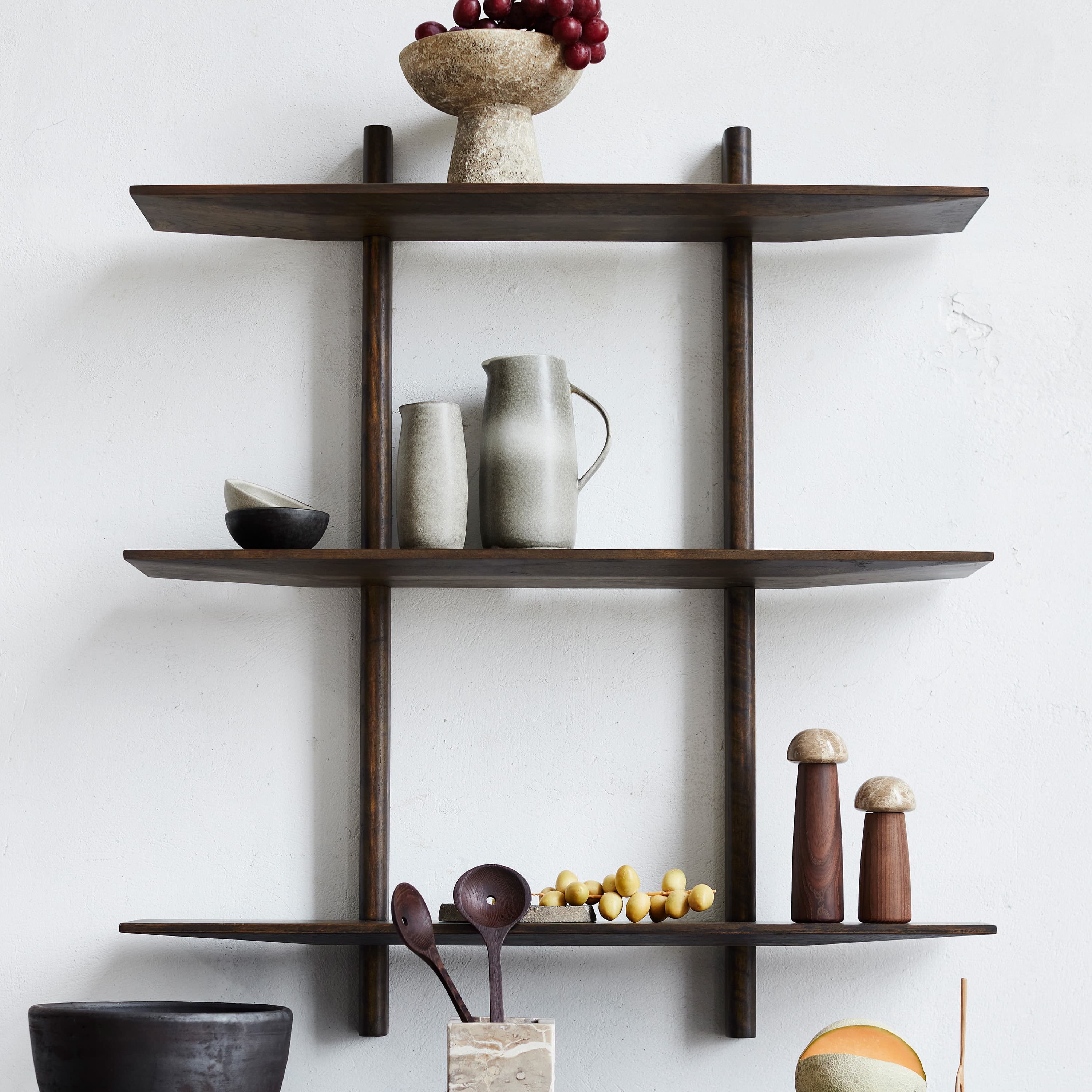 Noir Seinä­hylly Dark Oil Oak Large