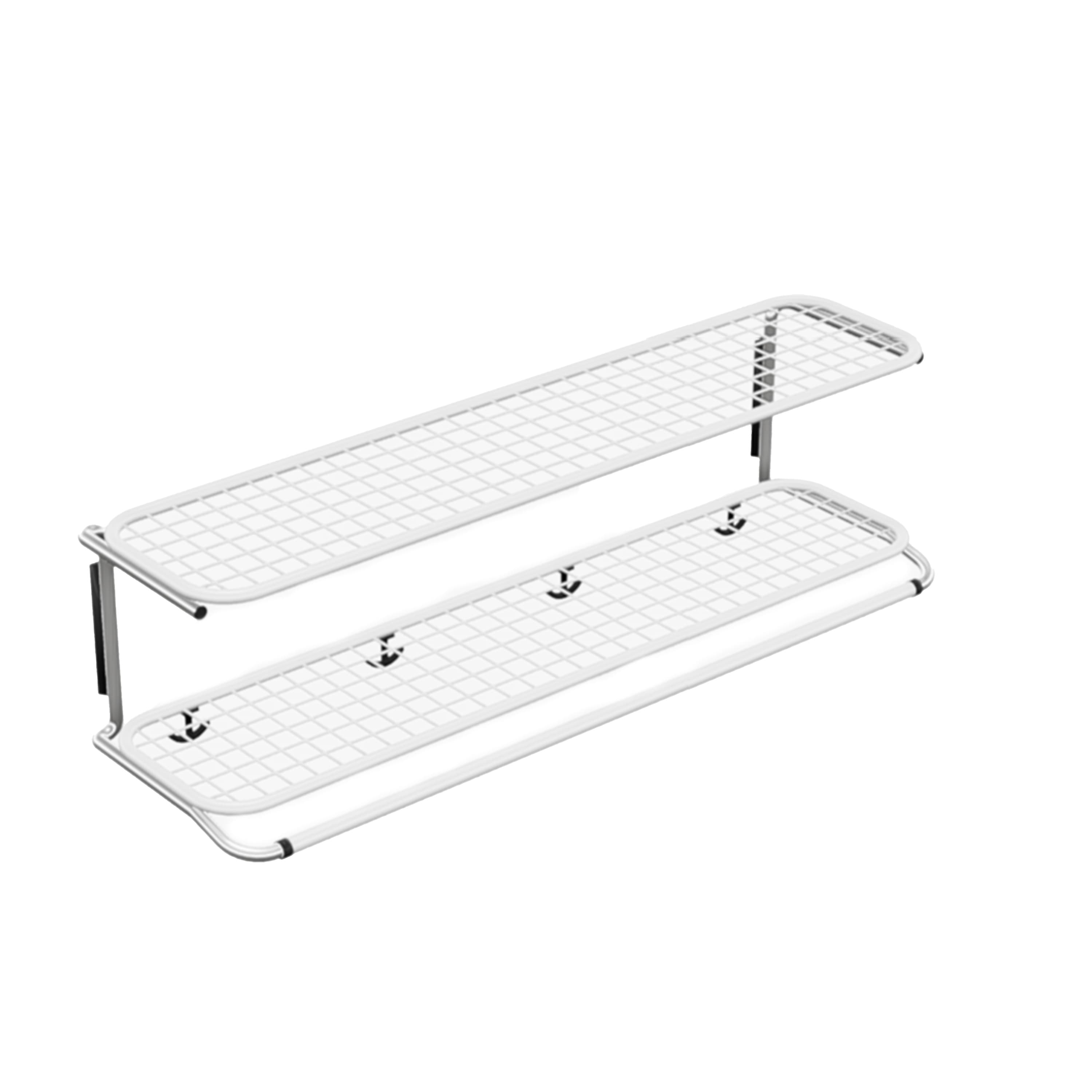 Klassinen hattuhylly valkoinen/kromi 100cm
