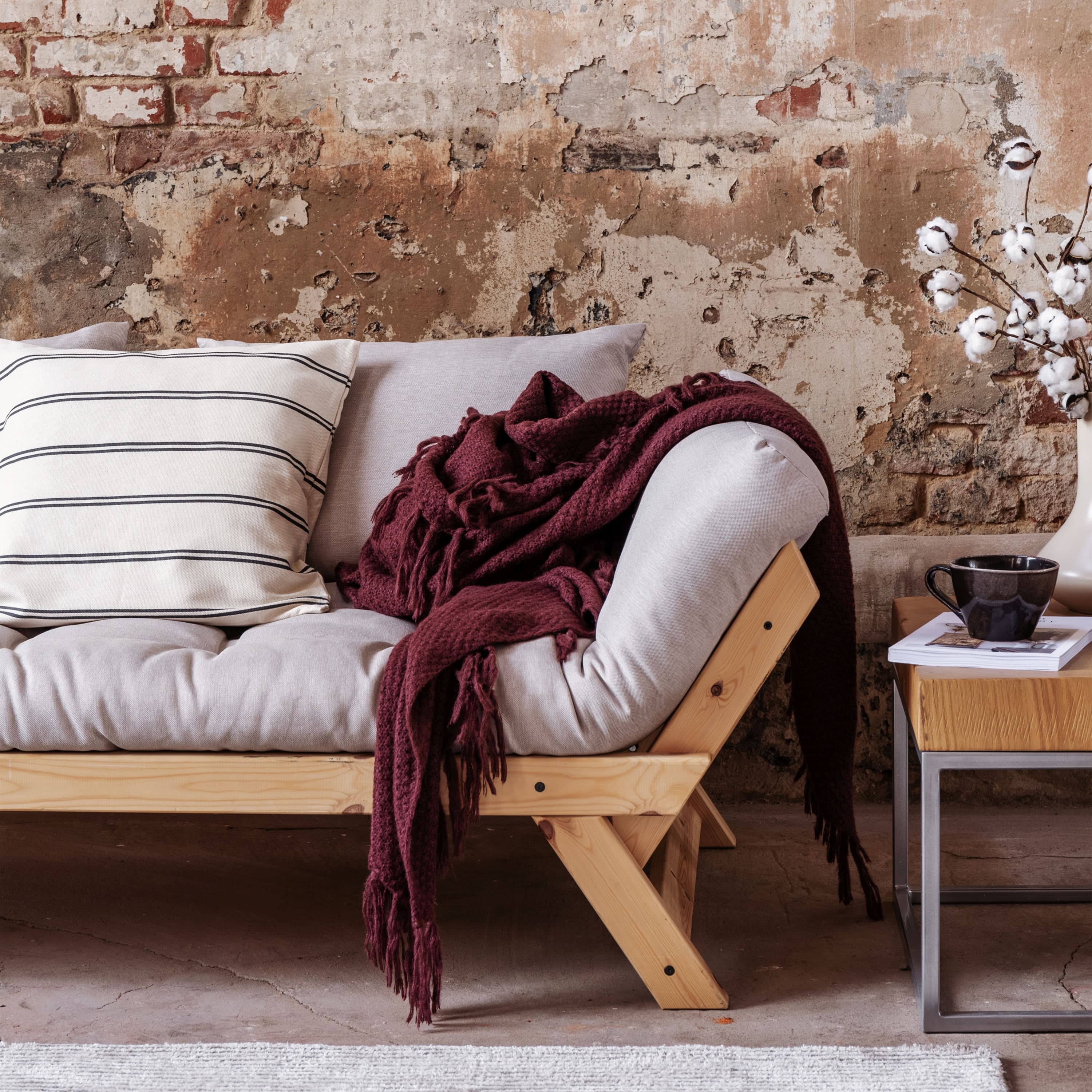 Bebop Sohvasänky Luonnollinen/Valkoinen 174 cm