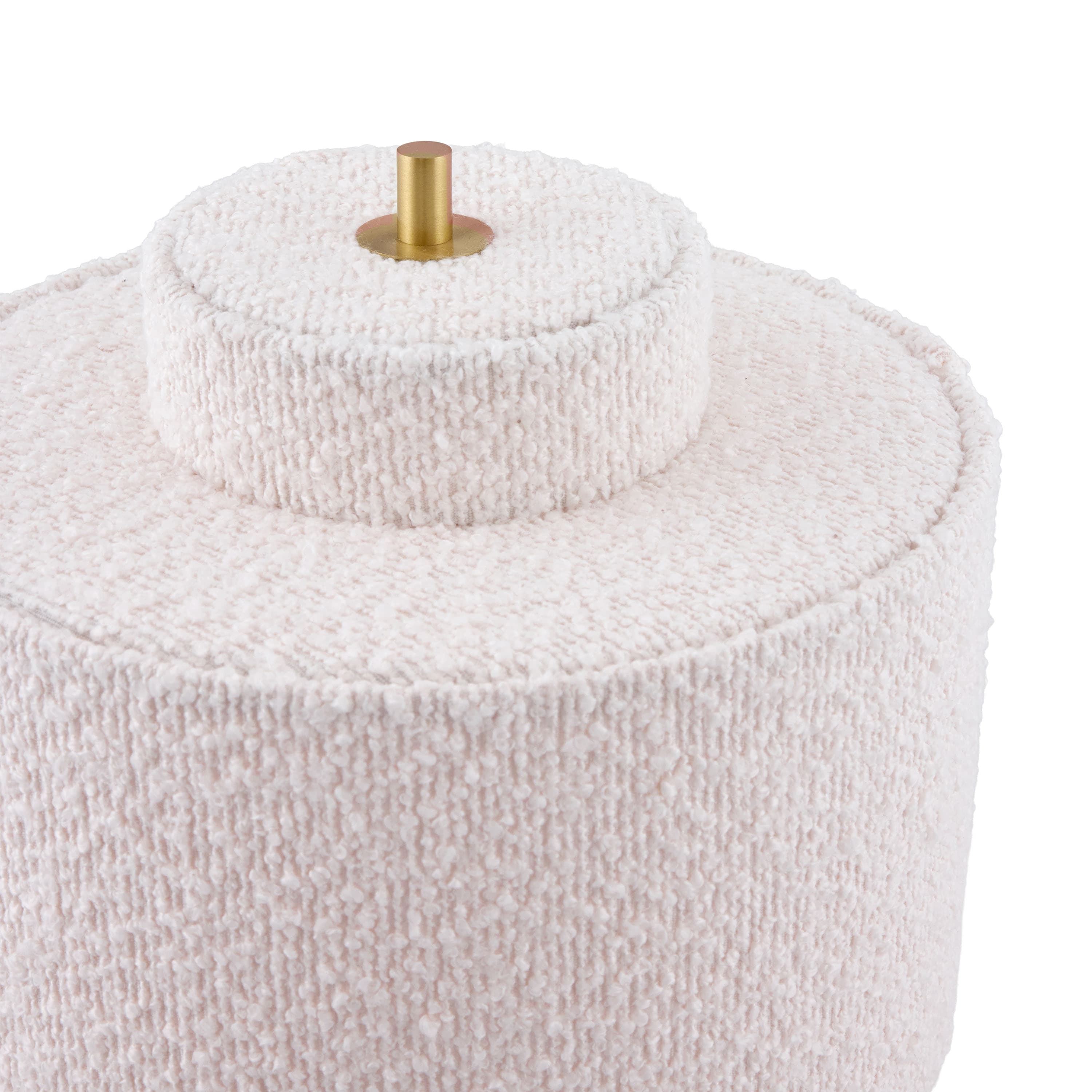 Noah Pöytävalaisin Valkoinen bouclé 25cm