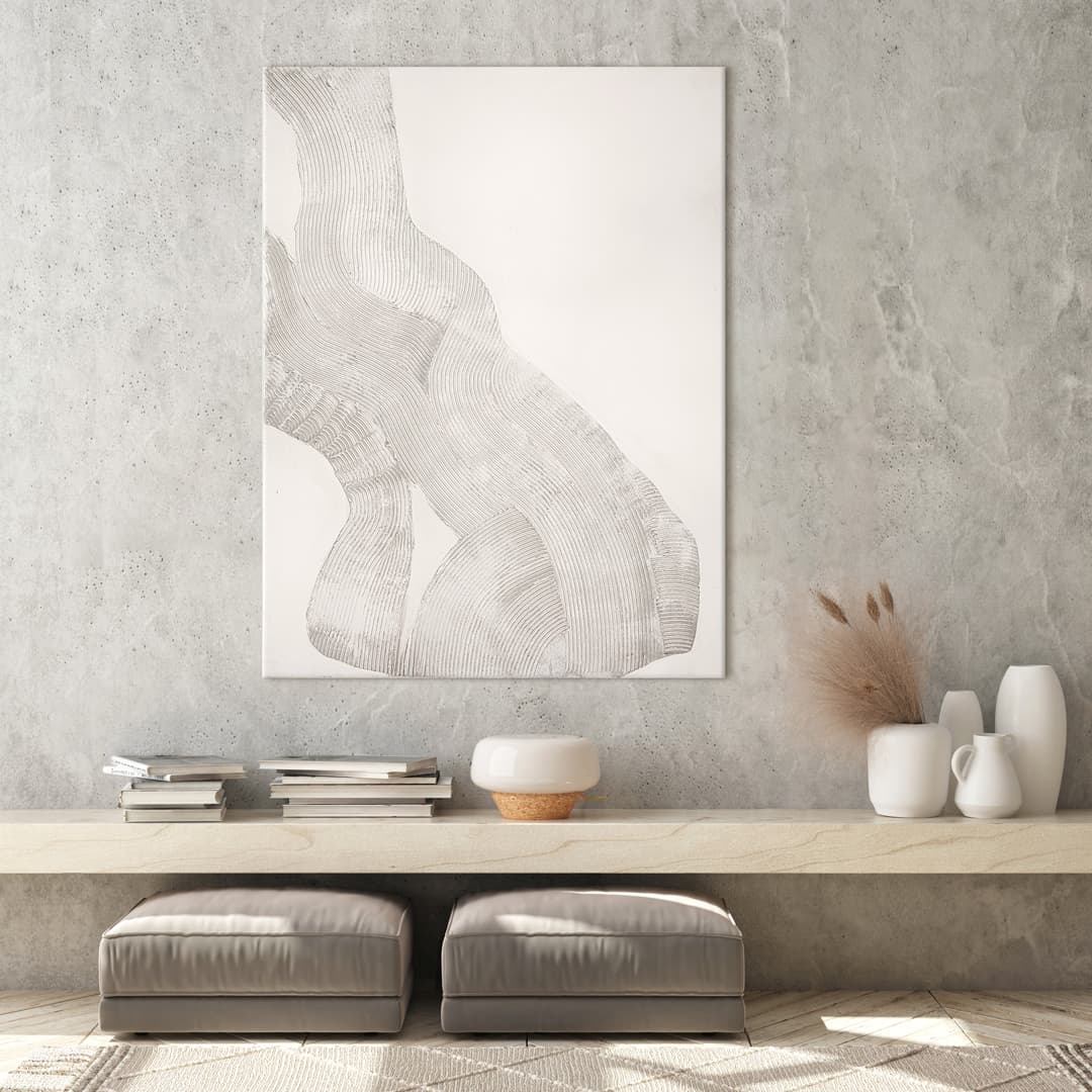 White Sculpture 1 Taulu No Frame 90x120cm