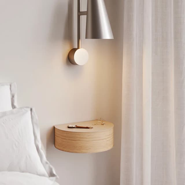 Wallie seinähylly tammi/harmaanbeige