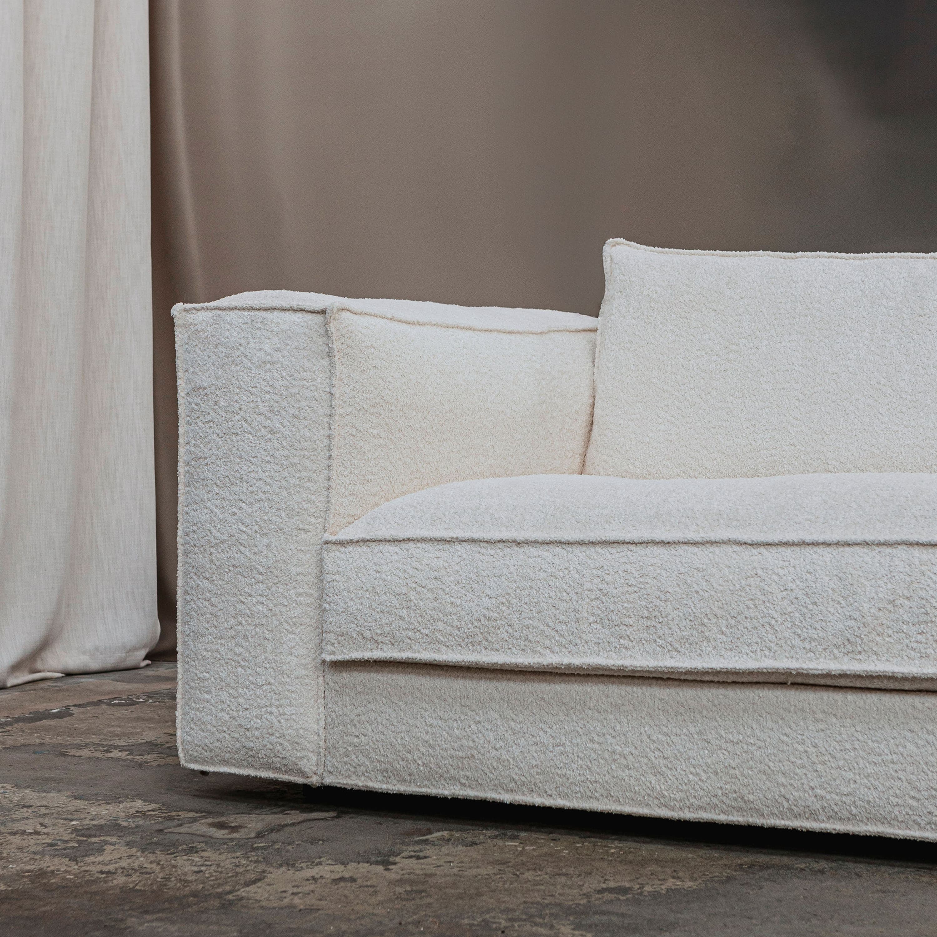 Klinge-sohva Bouclé Soft Offwhite 243cm