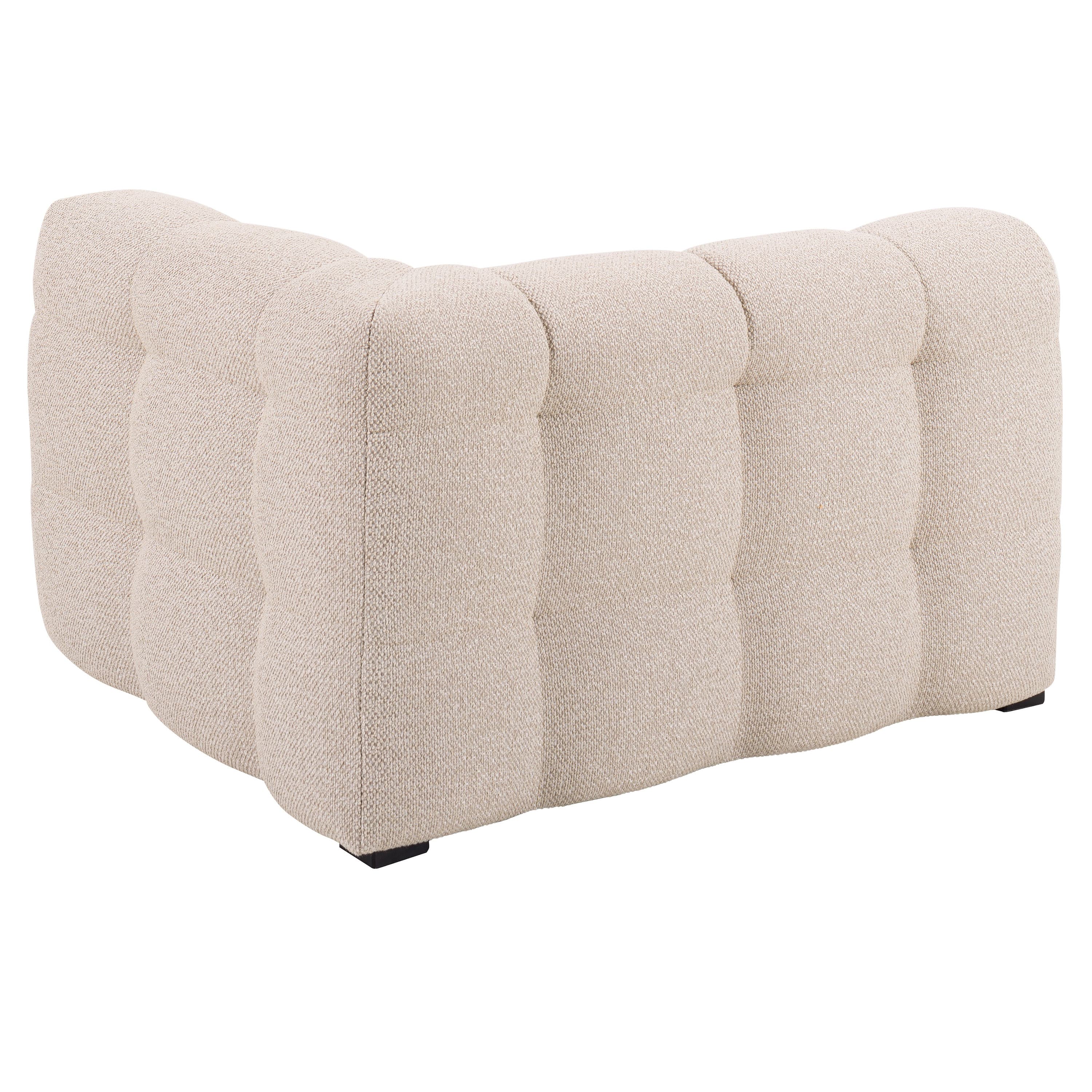 Billie 1-istuttava Sivumoduuli Oikea Käsinoja Beige Bouclé 118cm