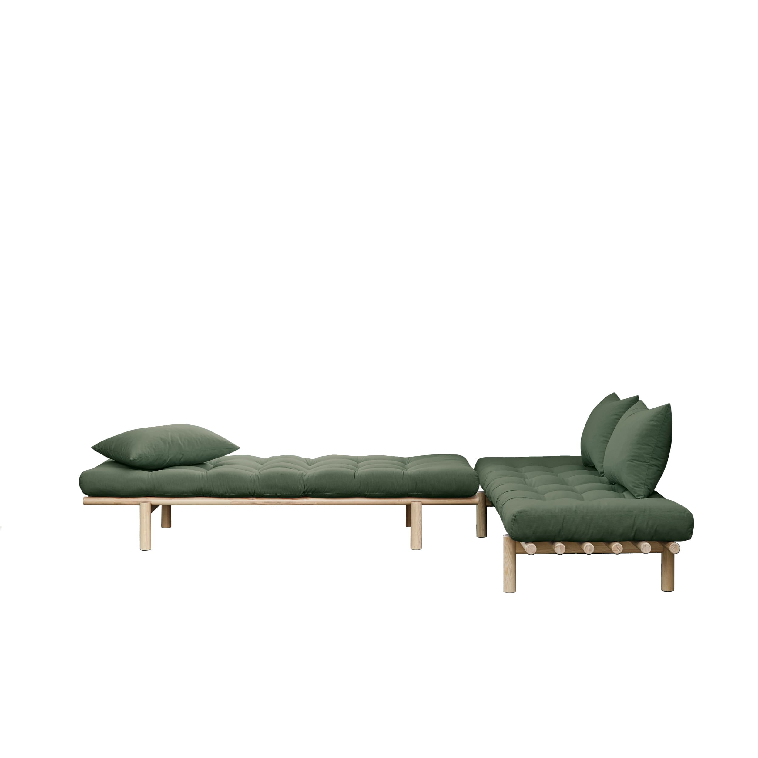 Pace Sohvasänky Luonnonväri/Olive Green 200 cm