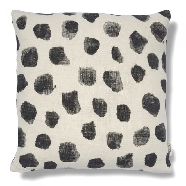 Dotty Tyynynpäällinen Pellava Valkoinen/Musta 50x50