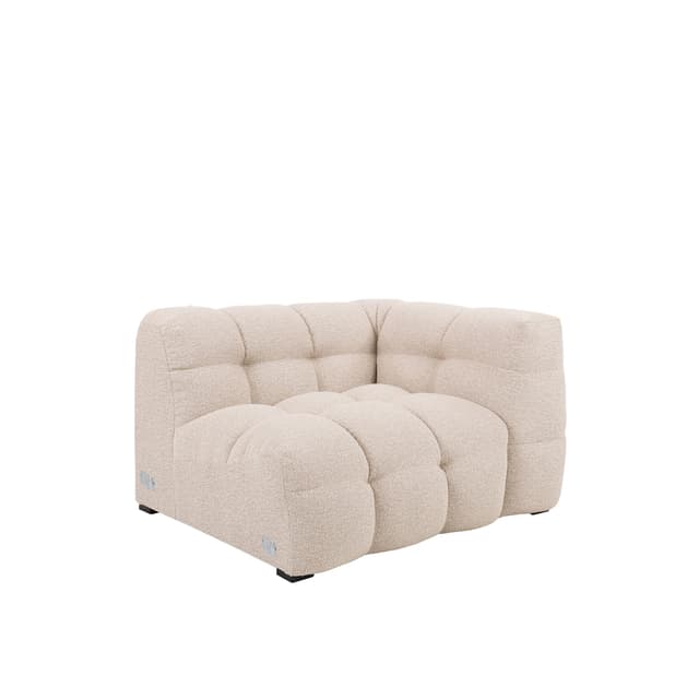 Billie 1-istuttava Sivumoduuli Oikea Käsinoja Beige Bouclé 118cm