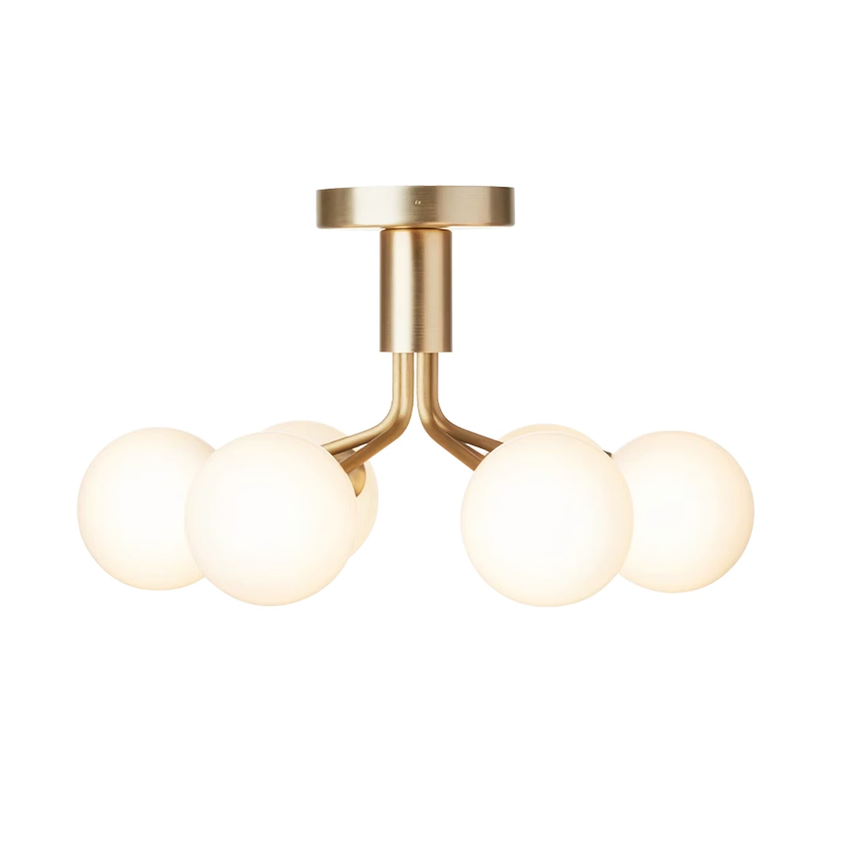 Apiales 6 kattoplafondi Brushed Brass/Opal