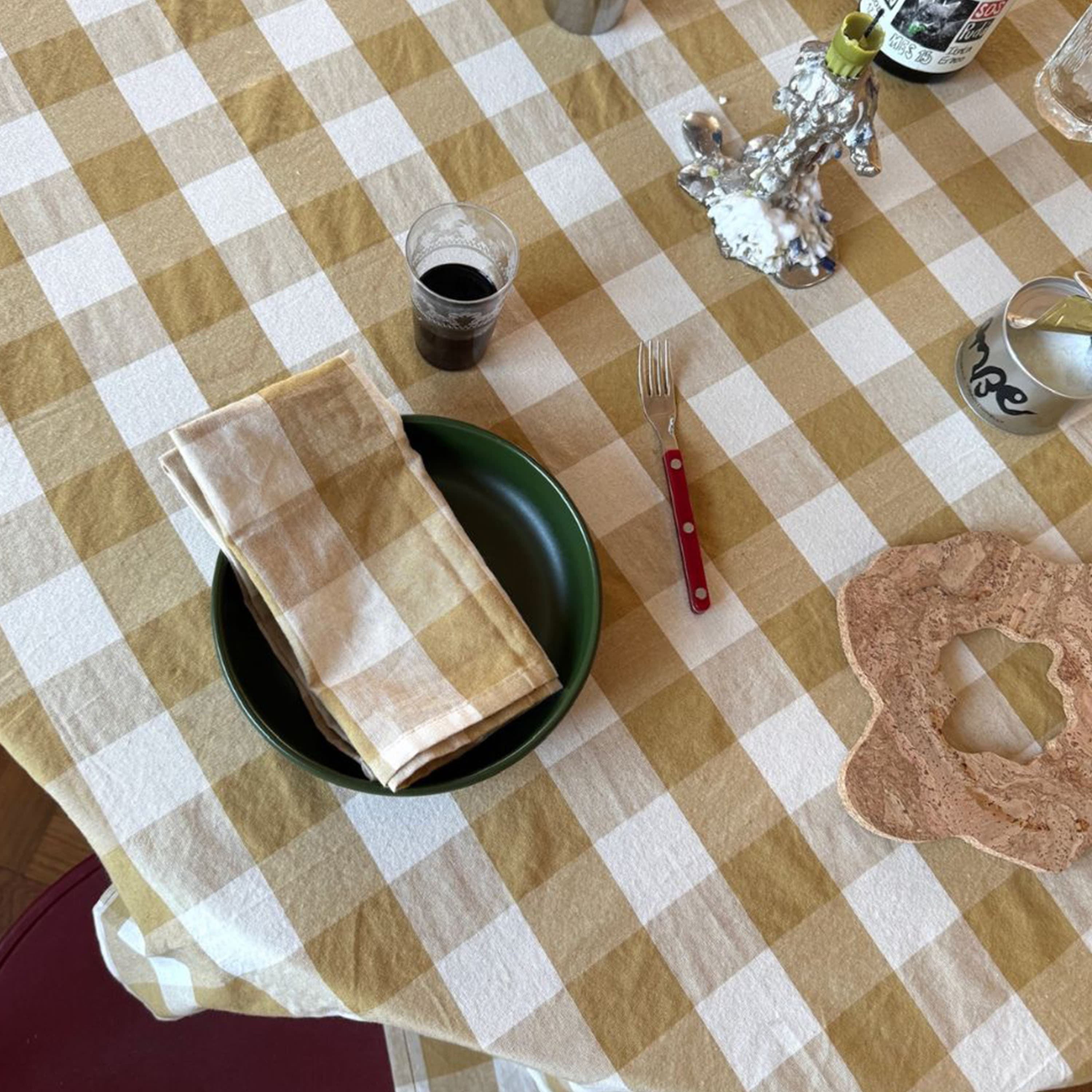 Ruth Pöytäliina Keltainen/Valkoinen 330x145
