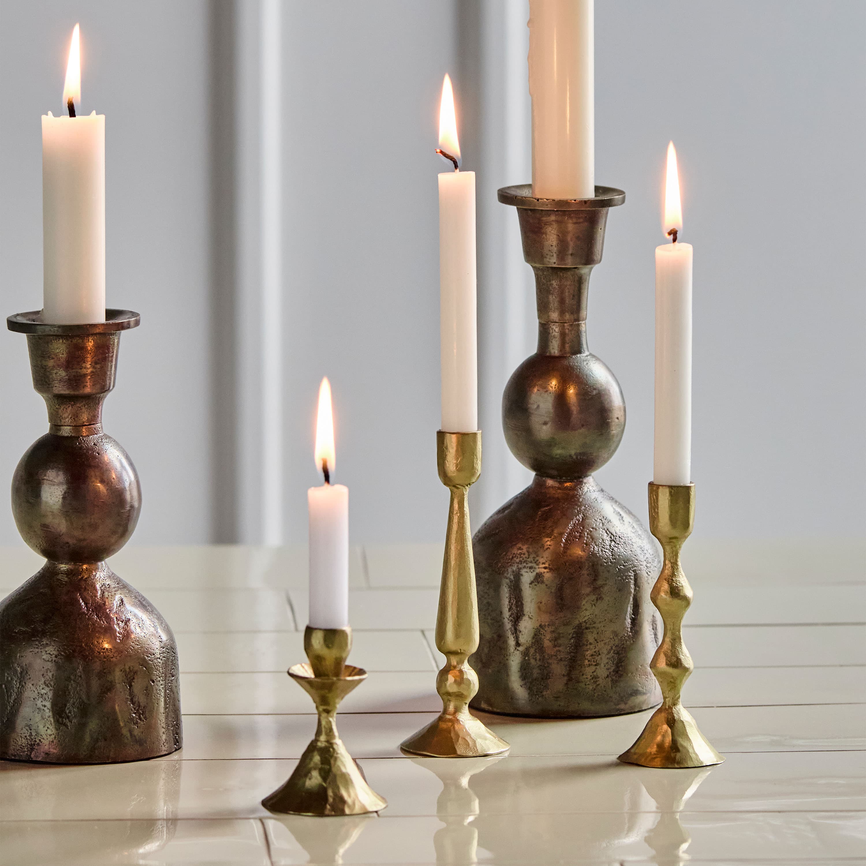 Castle Kynttilänjalka Antique brass 3-pack