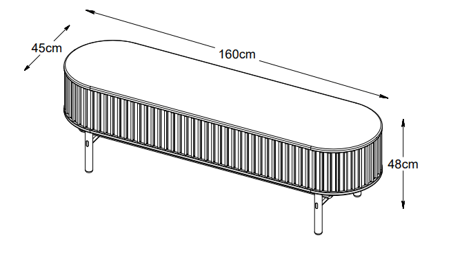 Alice TV-taso Natural Oak 160cm