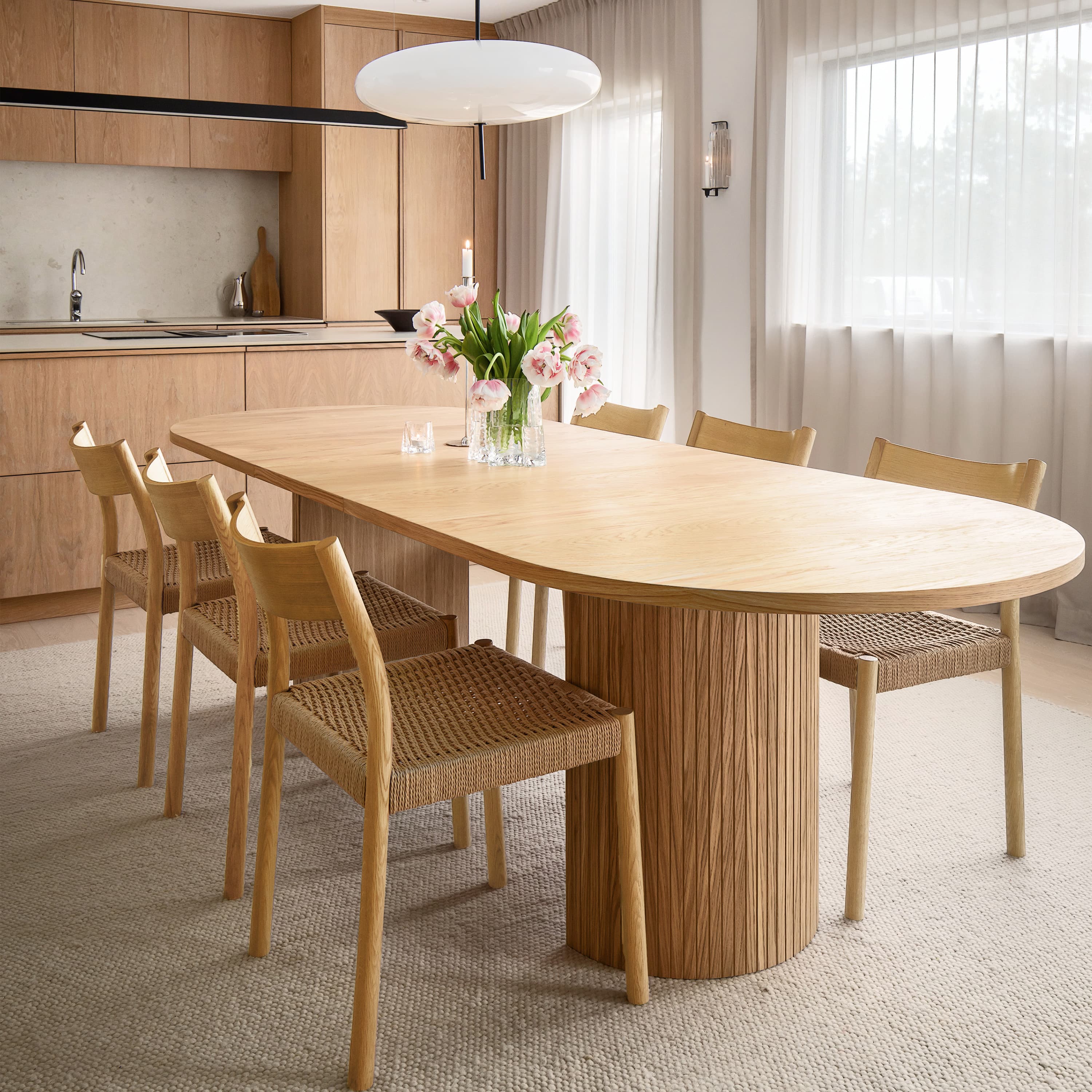 Bauer Ruokapöytä Öljytty Tammi 250+50+50