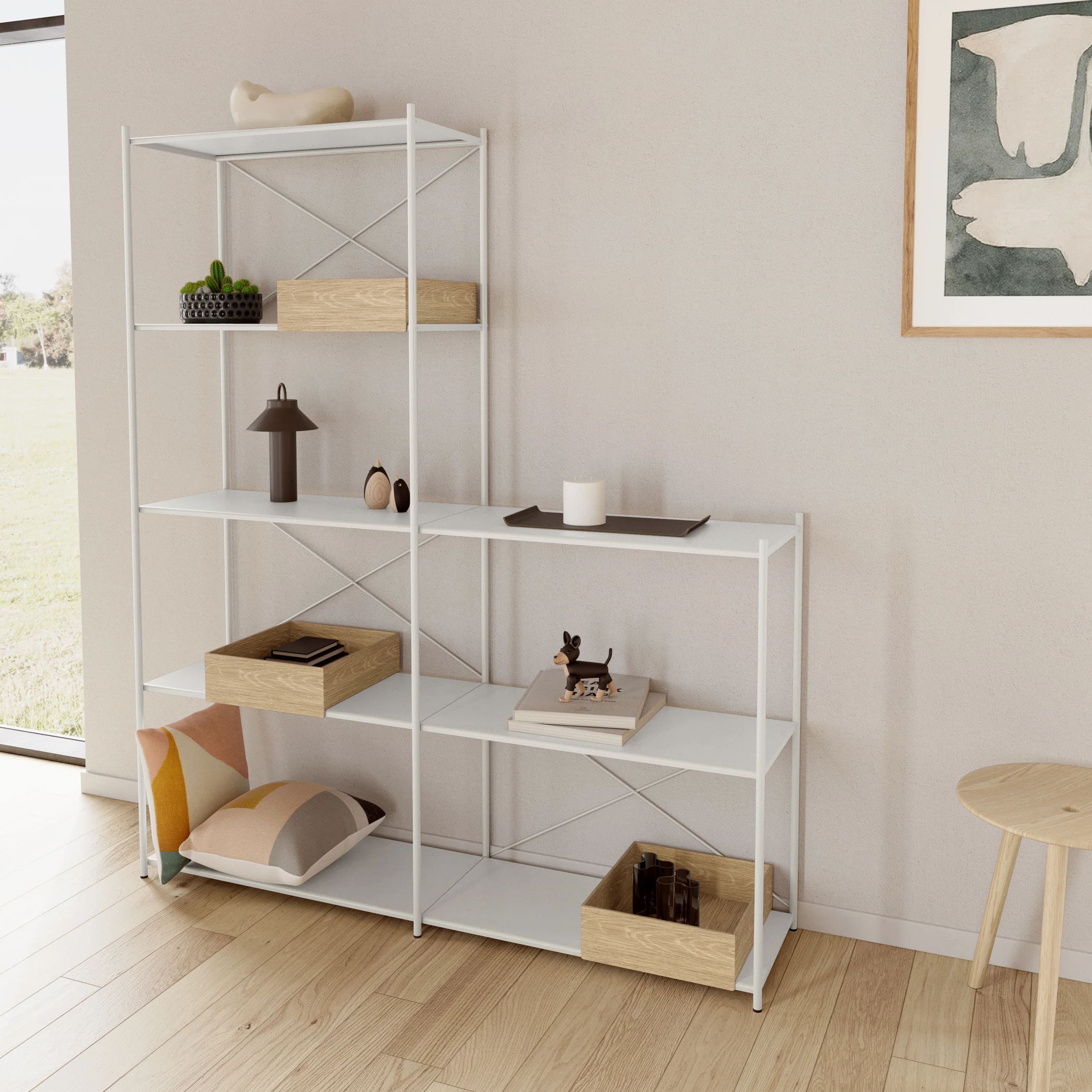 Arturo 5-Tier Hylly Vaaleanharmaa 75x175