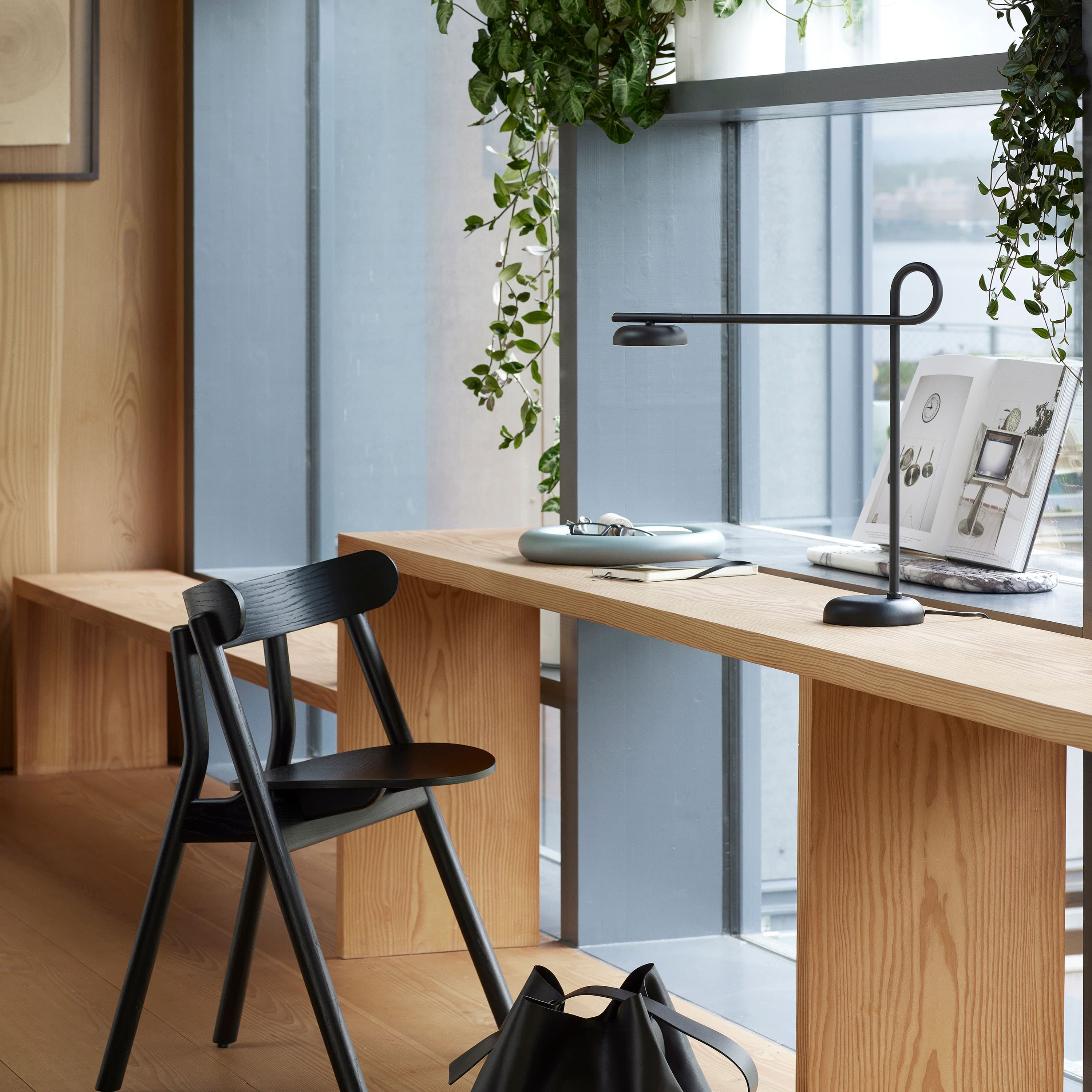 Oaki Ruokatuoli Brown Leather/Light Oak