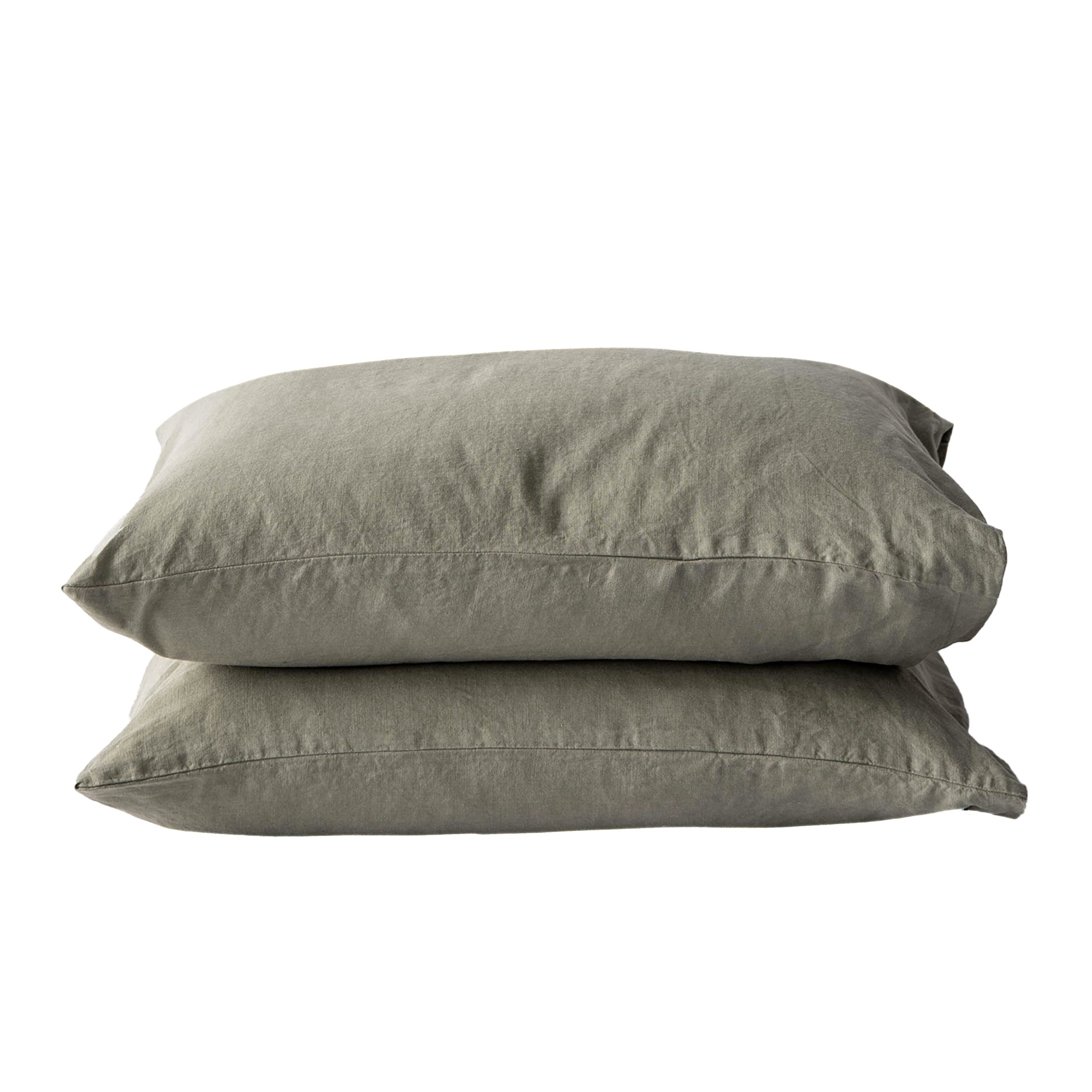 Tyynyliina pellava olive 50x60 2-pack