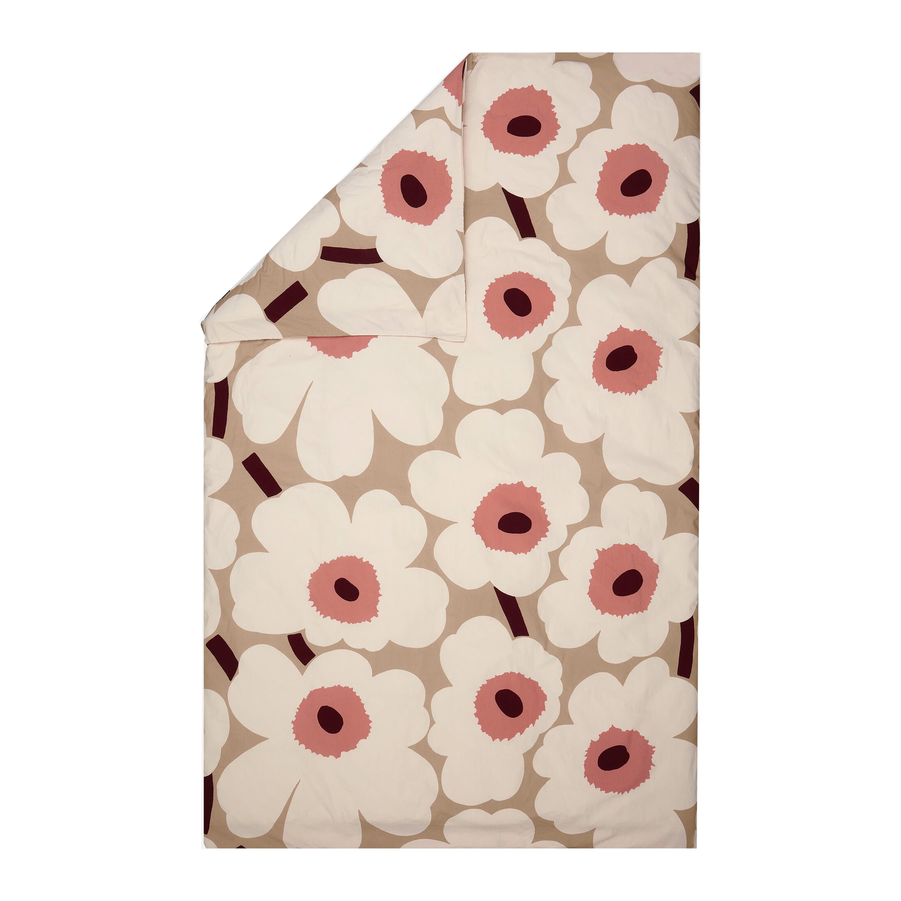 Unikko pussilakana kreppi beige/rose double