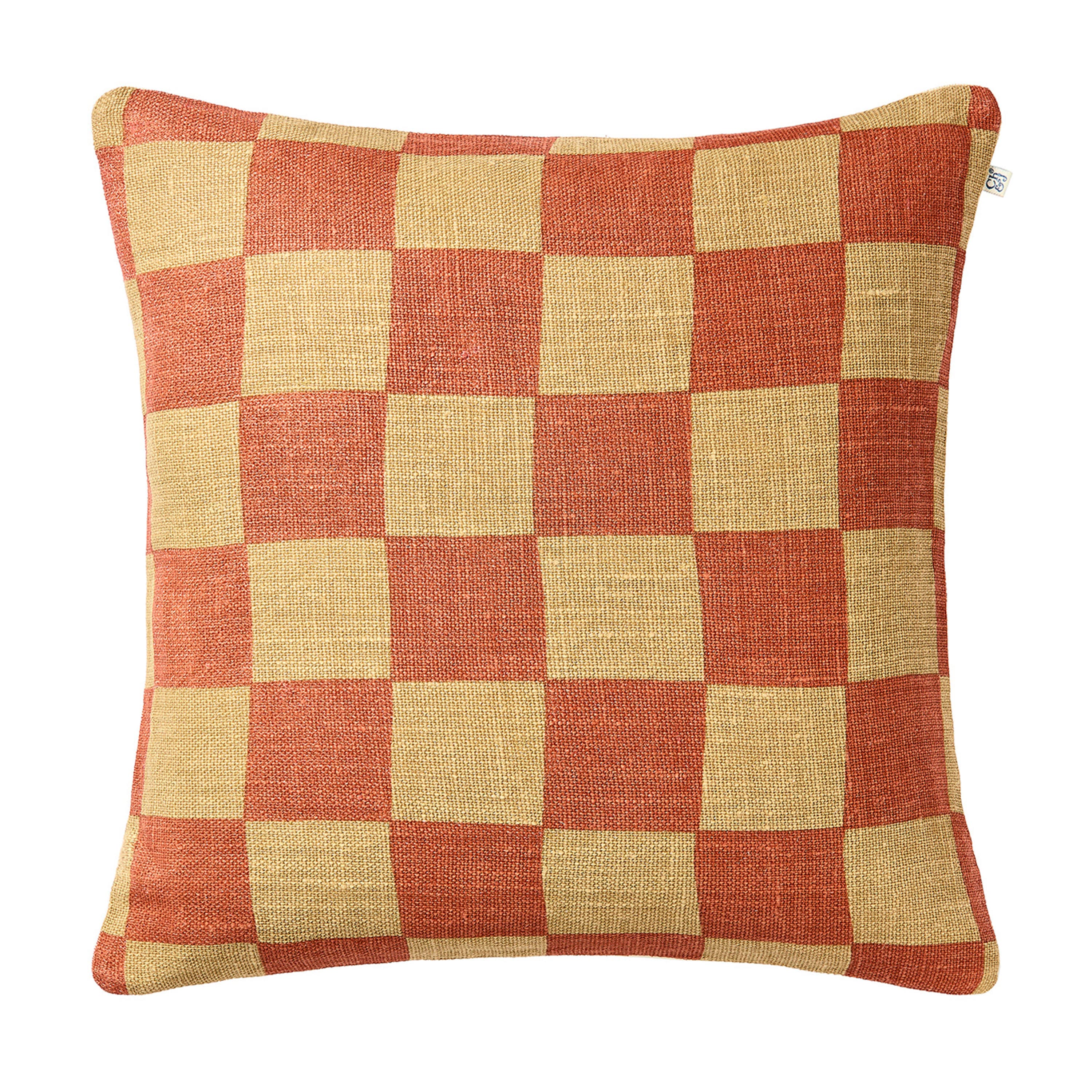 Buffalo Check Putevar Lin Khaki/Apricot Orange 50x50
