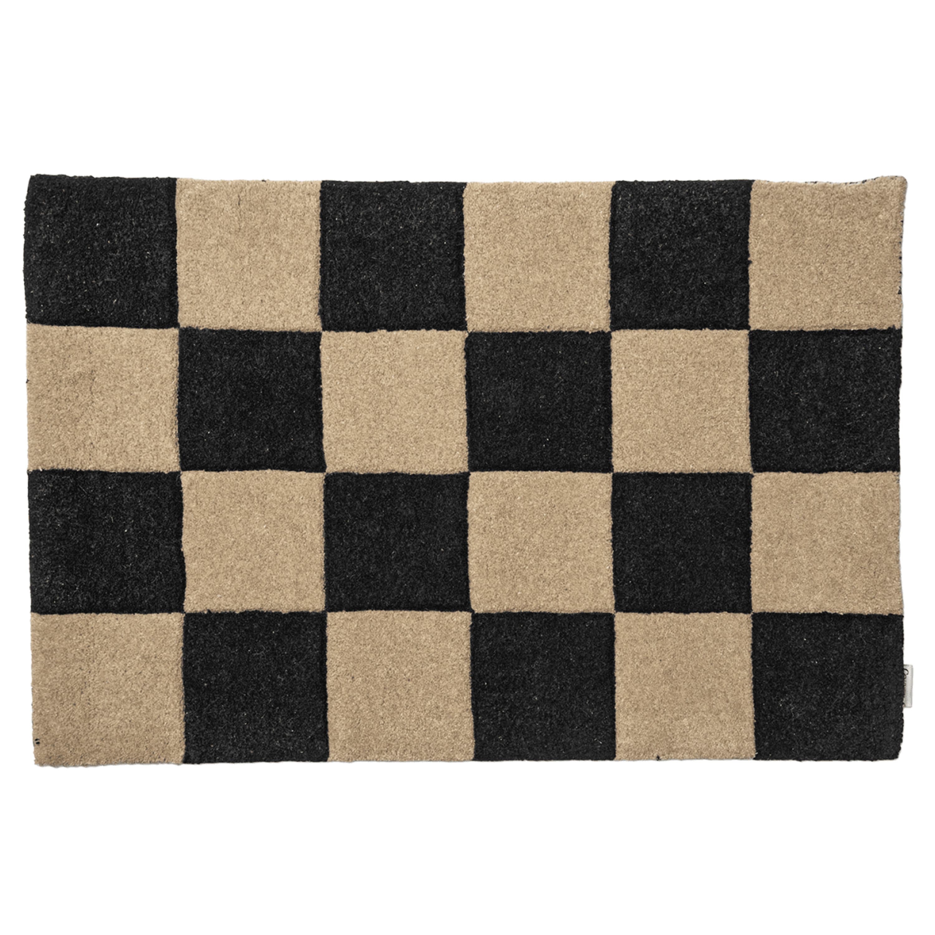Square Ovimatto Musta/Luonnonväri 60x90