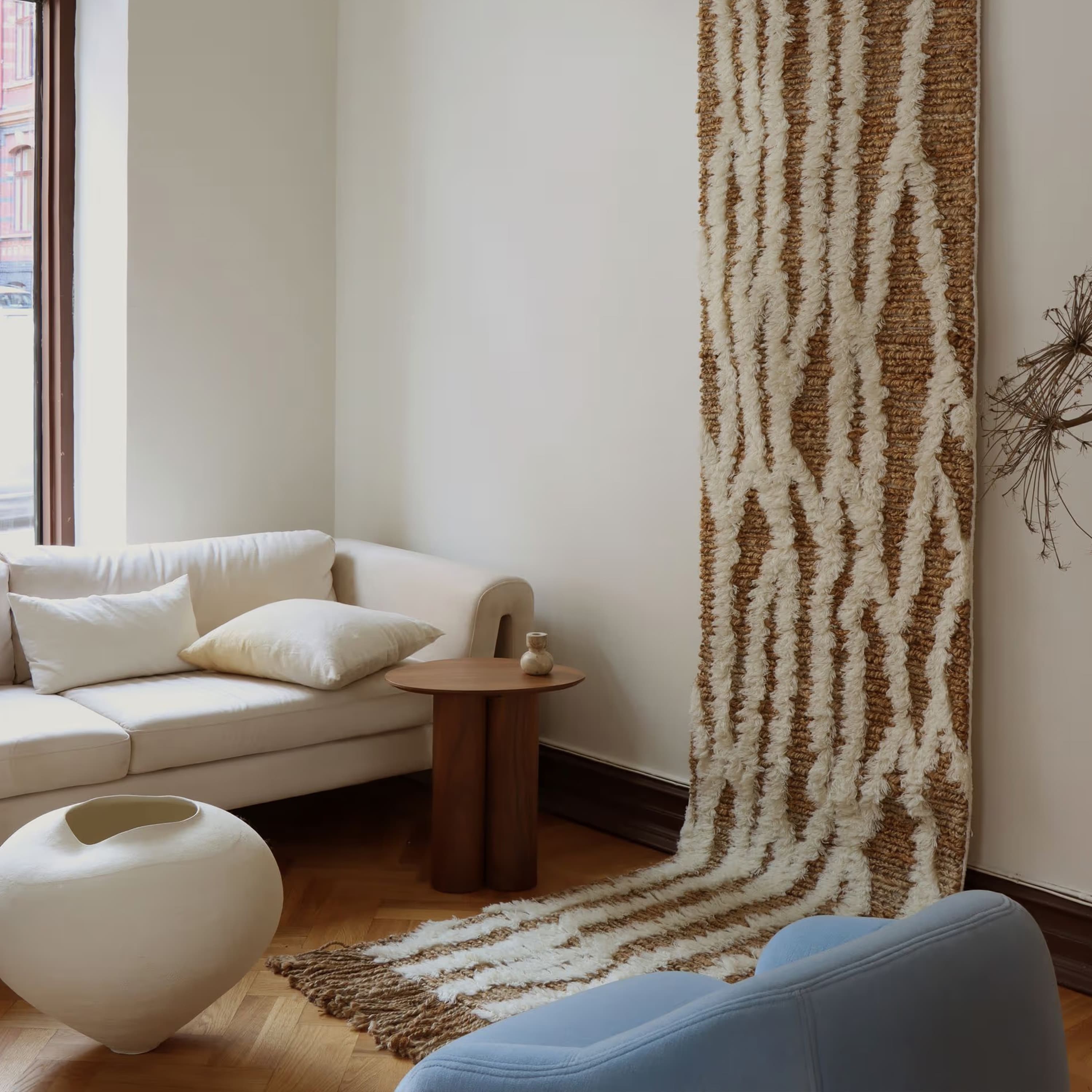Wahl Jute/Villa Käytävämatto Ruskea/Valkoinen 80x300