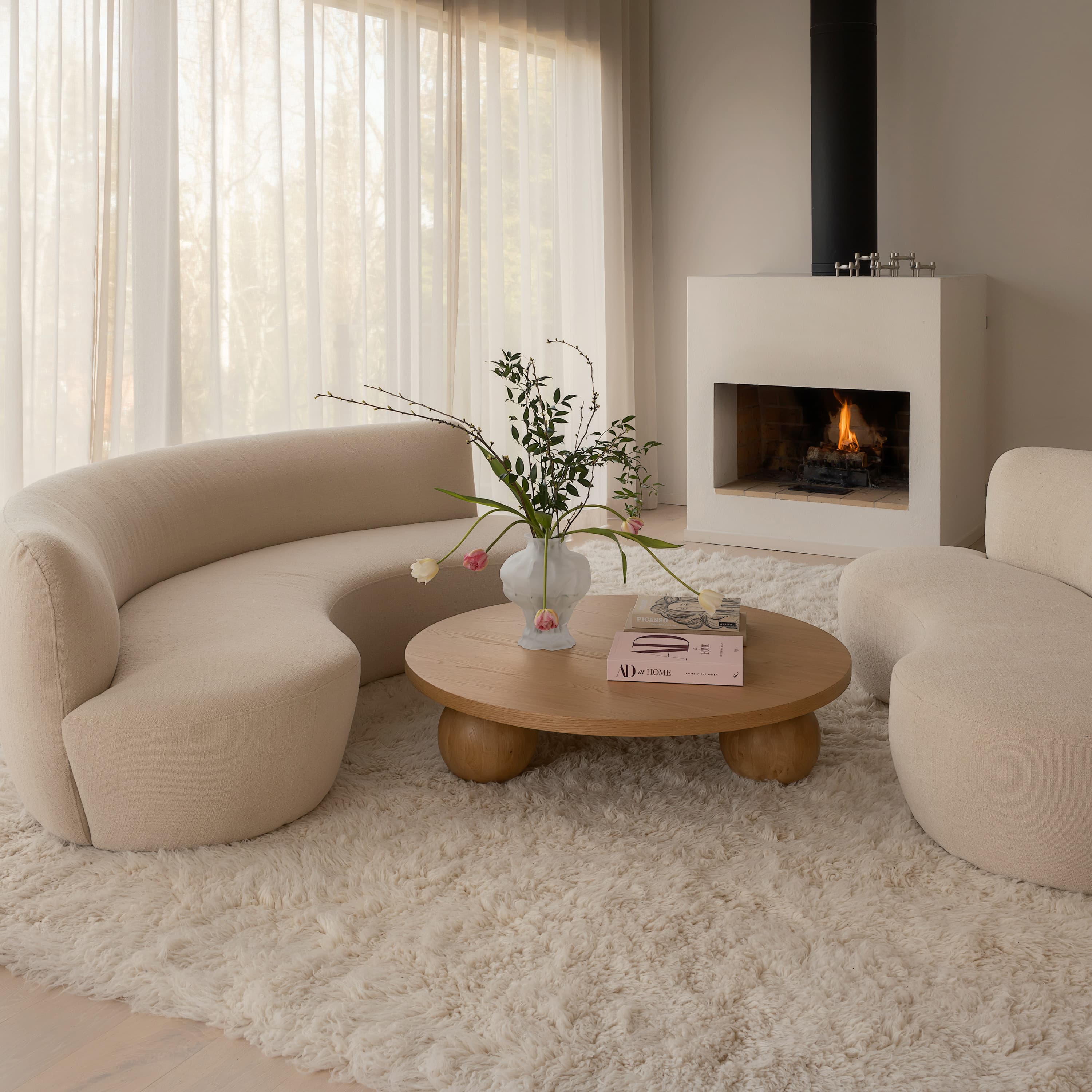 Fluffy Flokati Matto White 200x300
