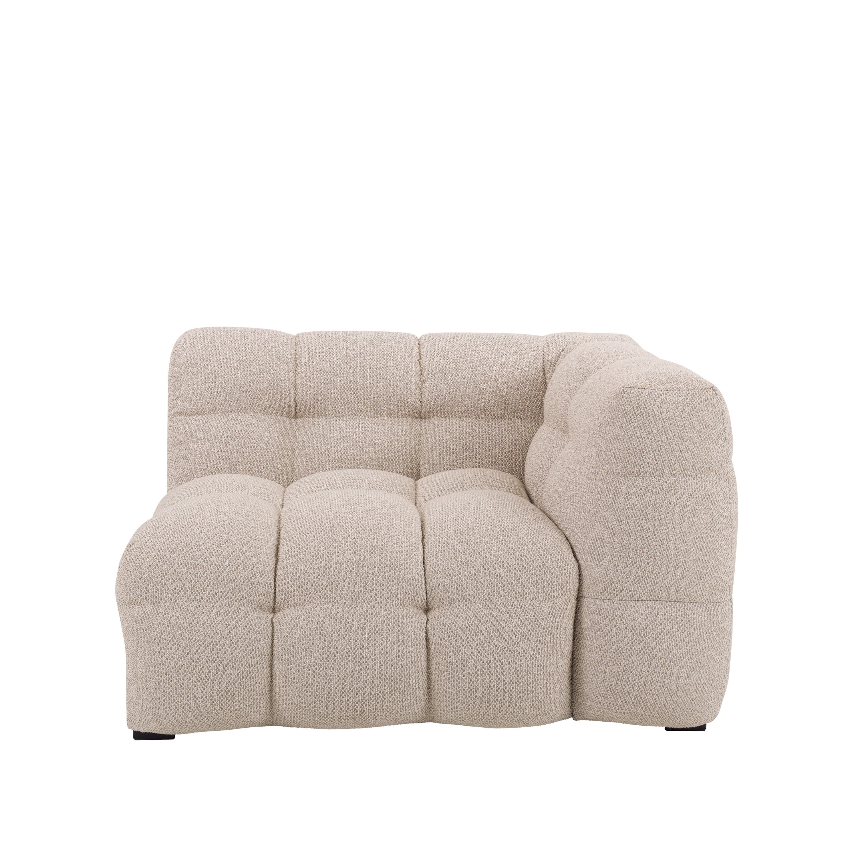Billie 1-istuttava Sivumoduuli Oikea Käsinoja Beige Bouclé 118cm