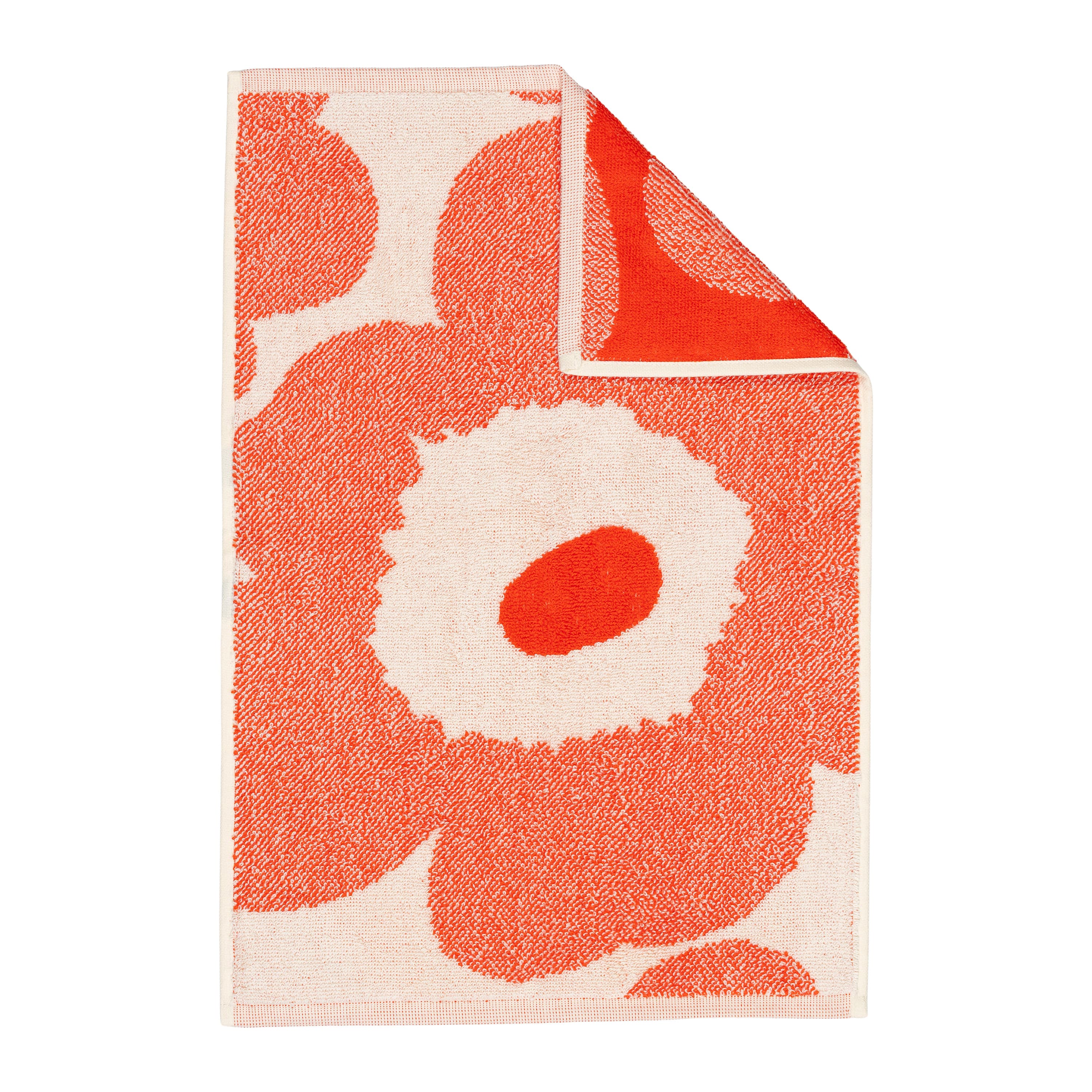 Pyyhe Off White/Oranssi Punainen 32x50