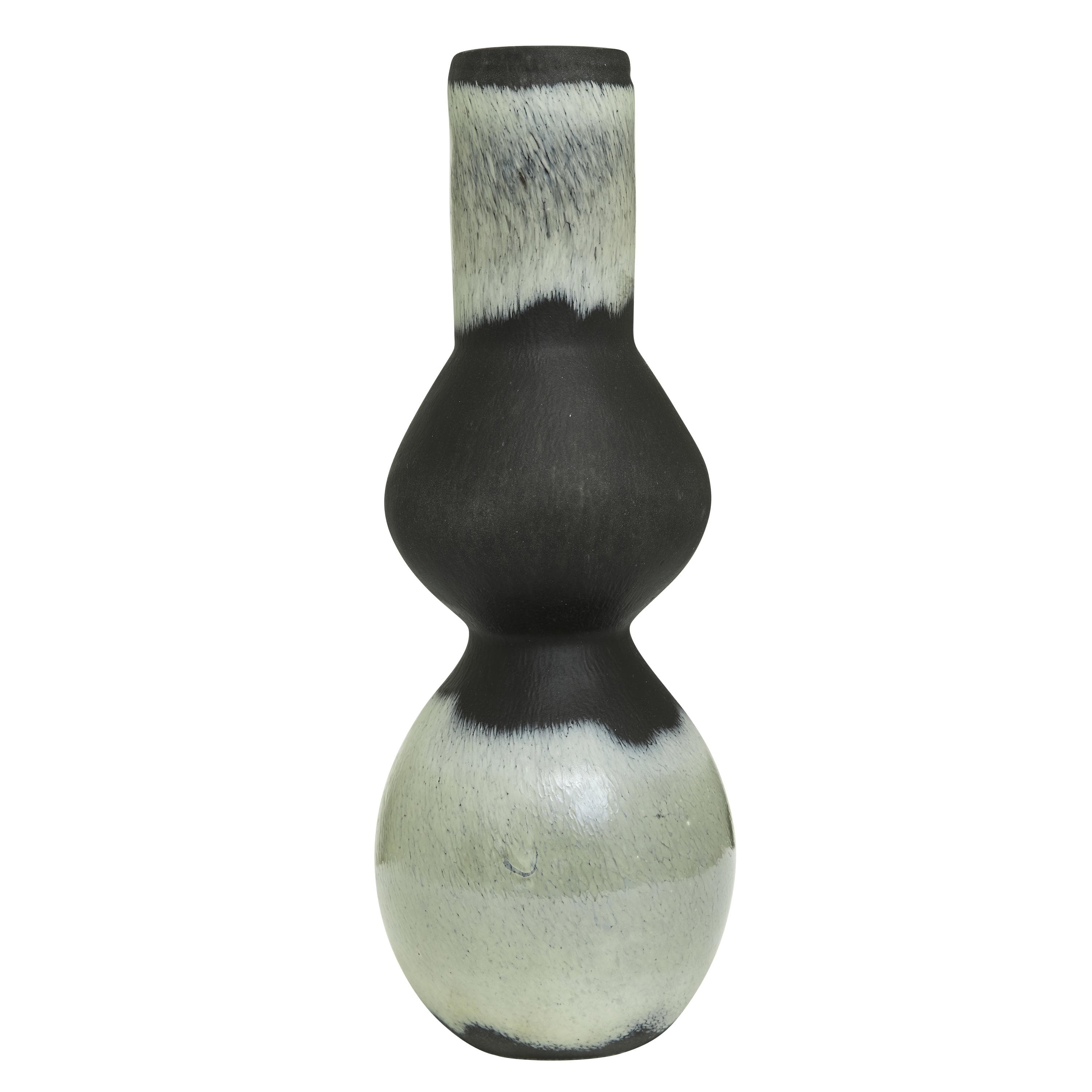 Ombre maljakko lasi black/white 34 cm