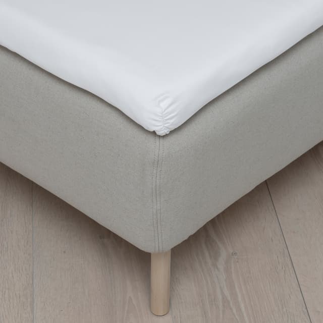 Muotoonommeltu aluslakana satiini valkoinen 90x200
