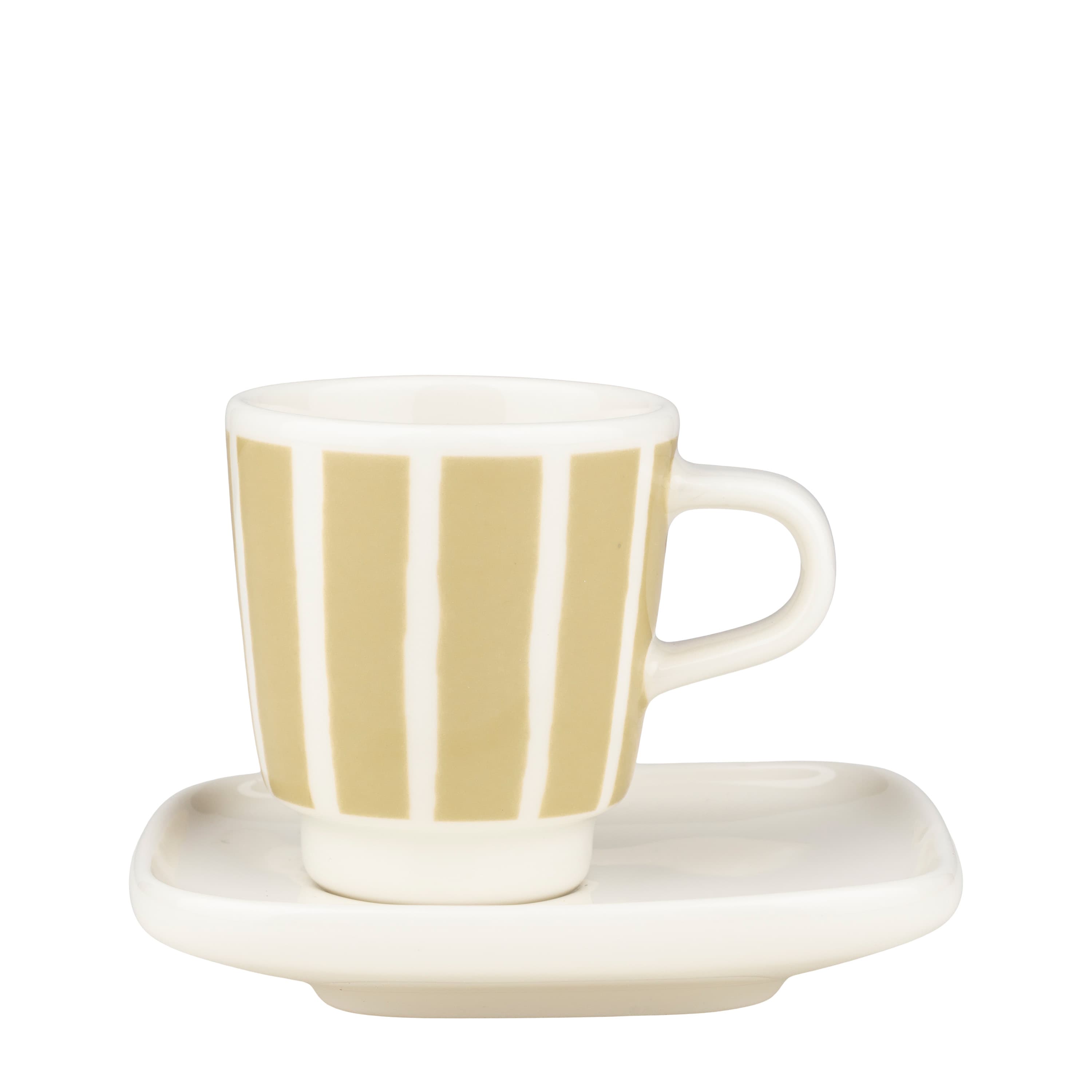 Espresso-kuppi tarjottimella Valkoinen/Hiekka