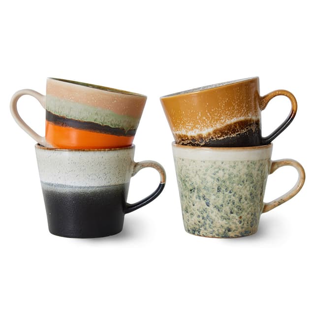 70s Ceramics Cappuccino Kuppi Verve 4 kpl
