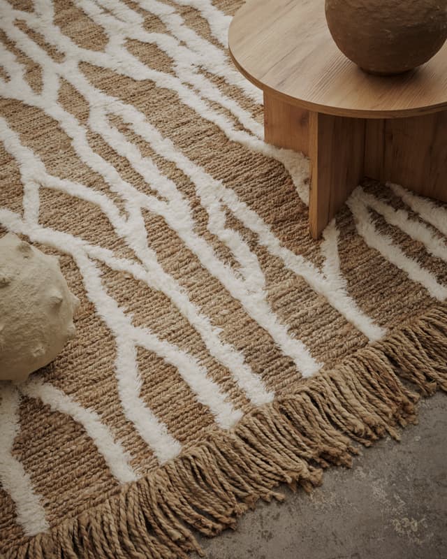 Wahl Jute/Villamatto Ruskea/Valkoinen 170x240