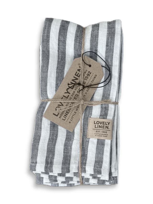 Misty servetti pellava edge dark grey 45x45 4-pack