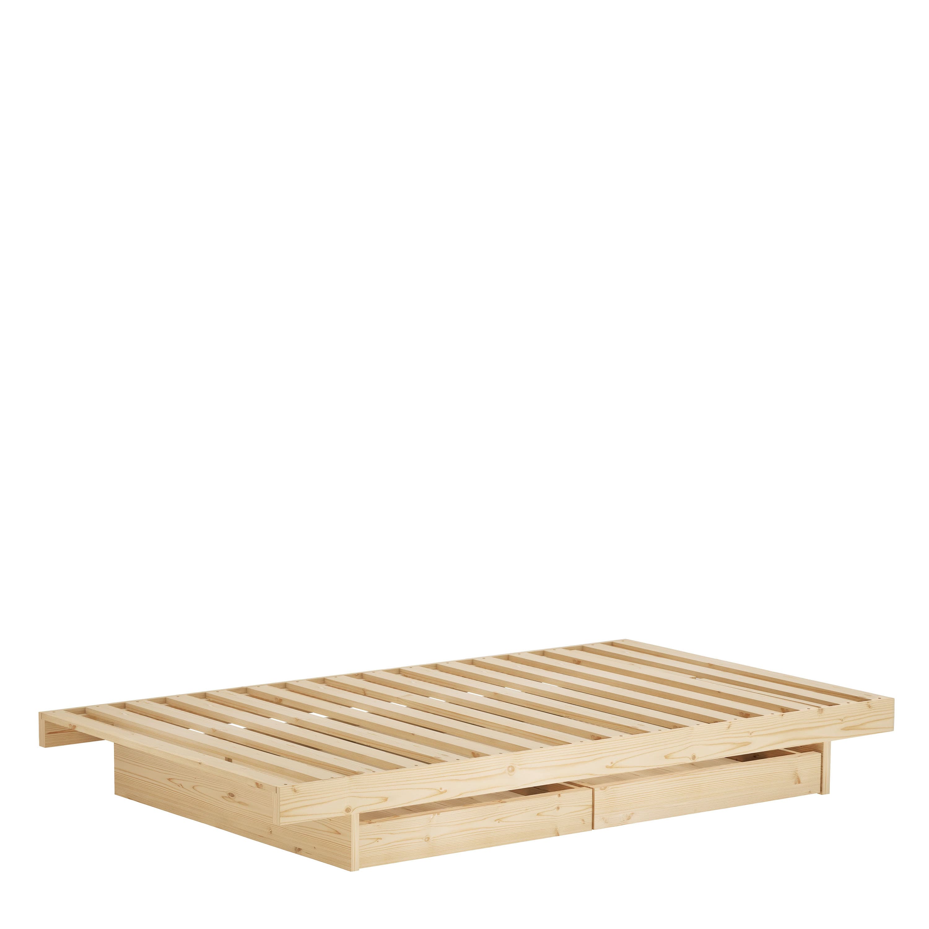 Kanso Sänkyrunko Sisältäen 2 Laatikkoa Raw 140cm