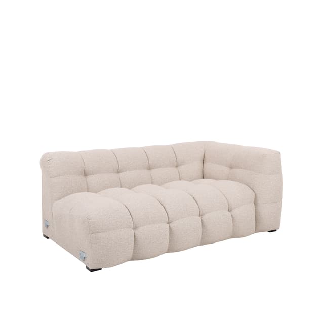 Billie 2-istuttava Sivumoduuli Oikea Käsinoja Beige Bouclé 174cm
