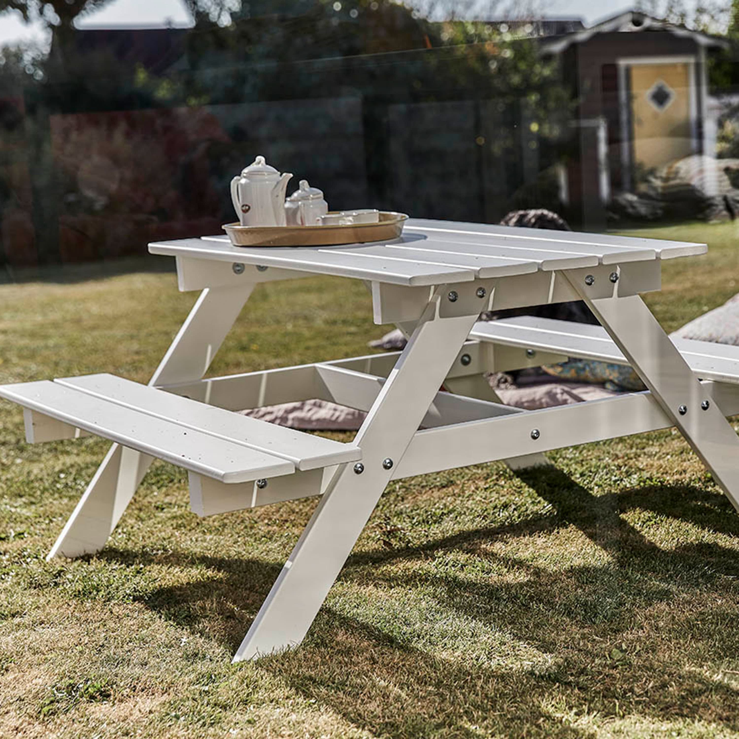 Picnic Ruokapöytä Valkoinen Mini 90x106