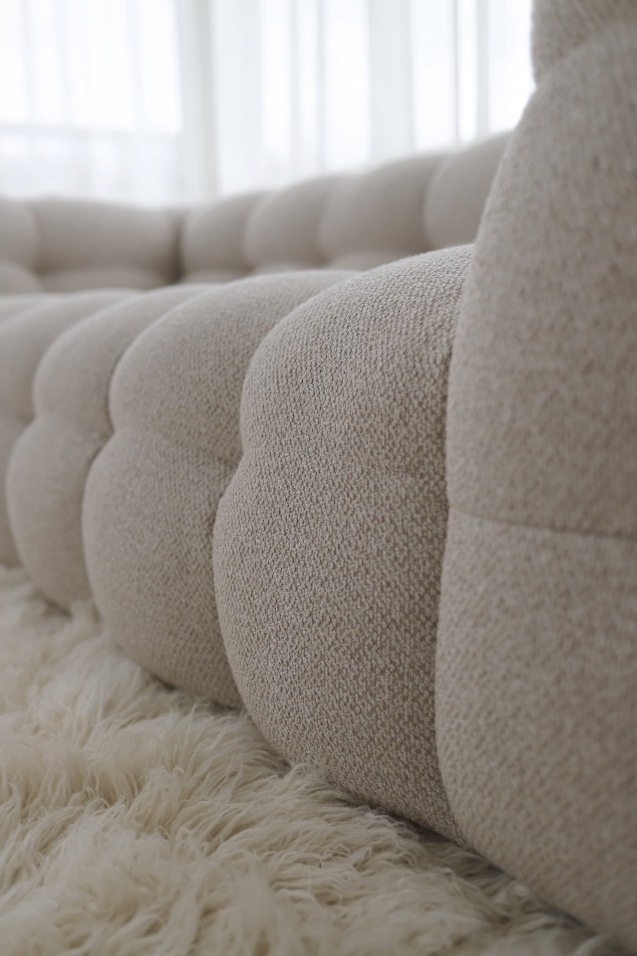 Billie Divaanisohva Vasen Beige Bouclé