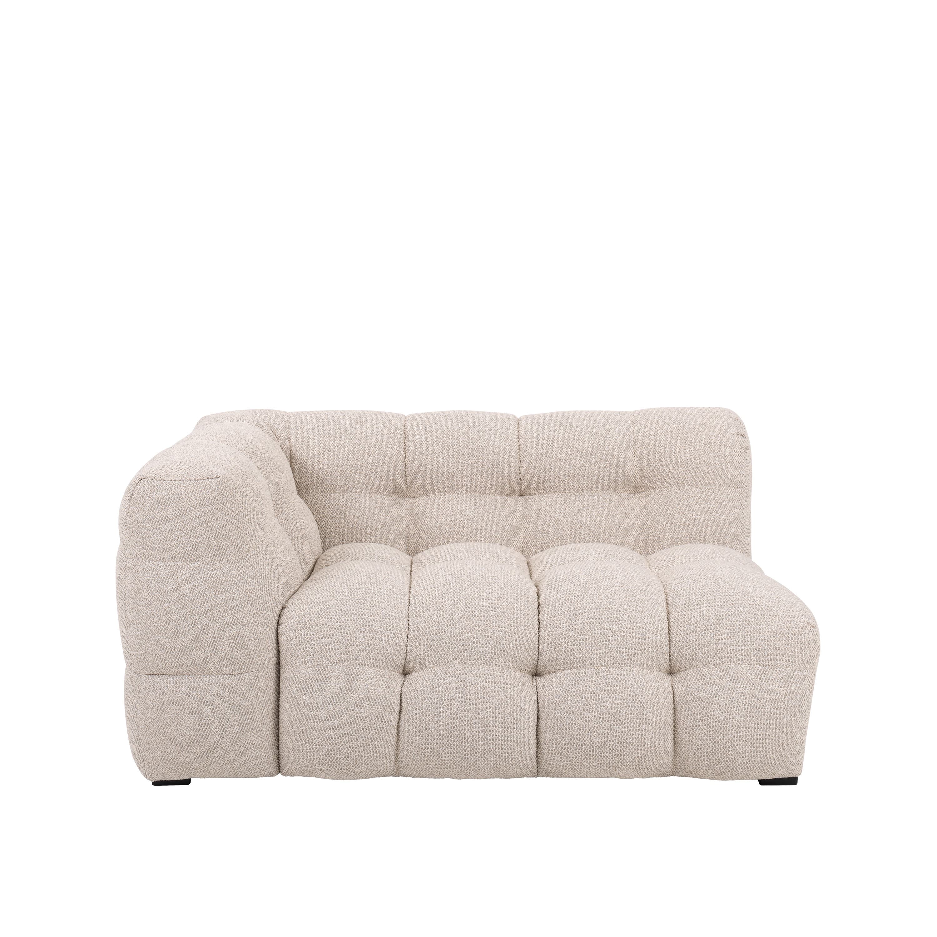 Billie 1.5-istuttava Sivumoduuli Vasen Käsinoja Beige Bouclé 141cm