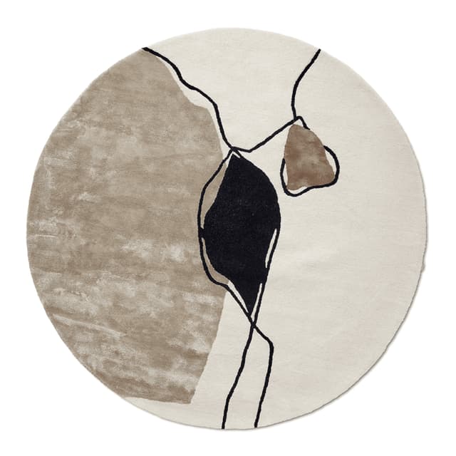 Abstract Villamatto Pyöreä Ivory Ø240